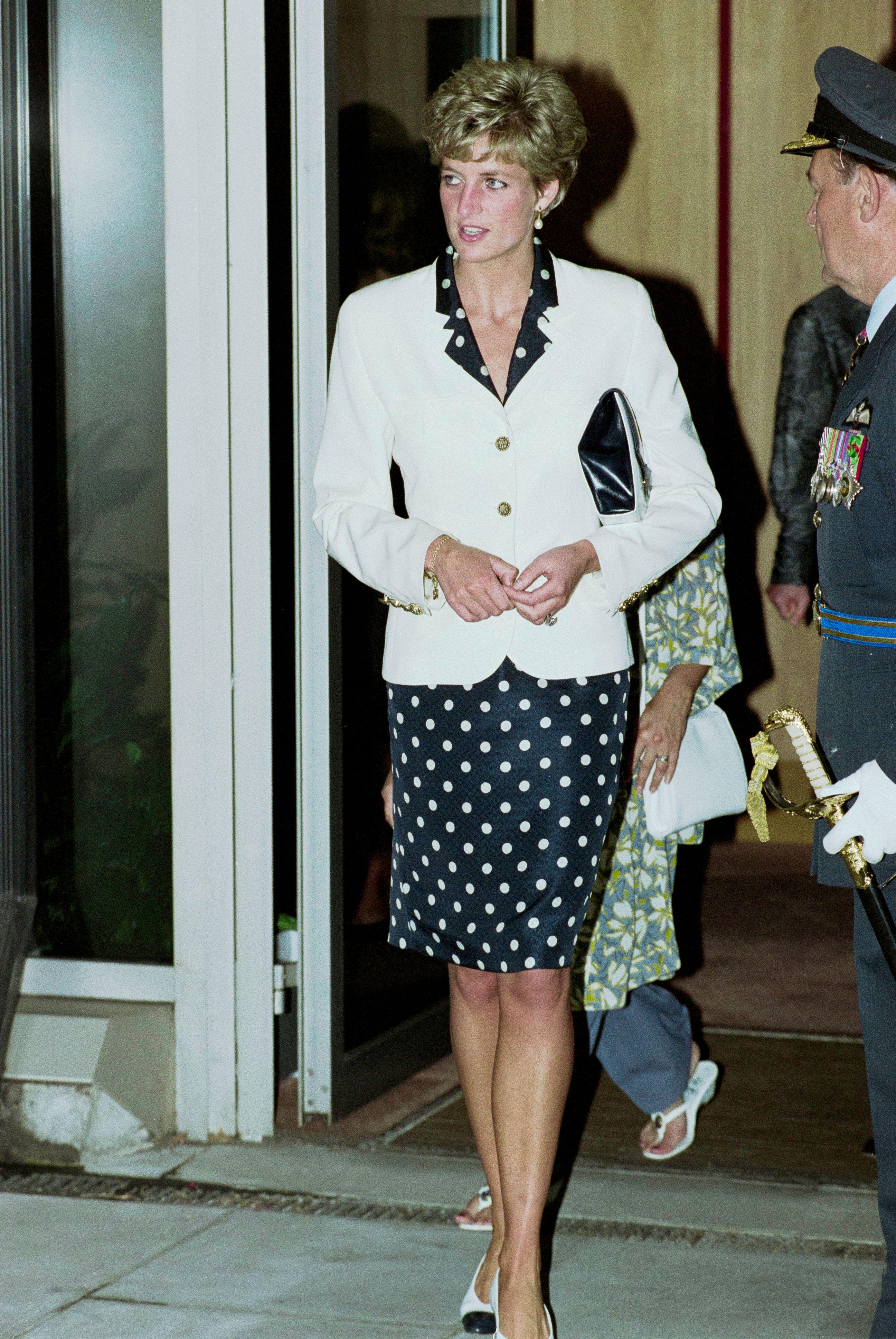 Diana, Princess of Wales, wearing Paul Costelloe in 1991