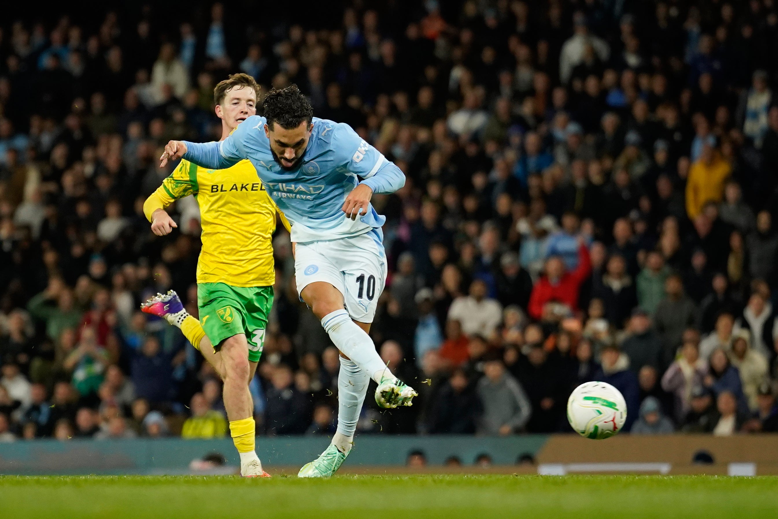 Rayan Cherki was the lone City player to retain his starting spot from the Manchester derby