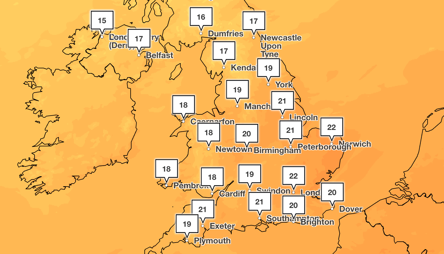 Temperatures will return to average on Sunday