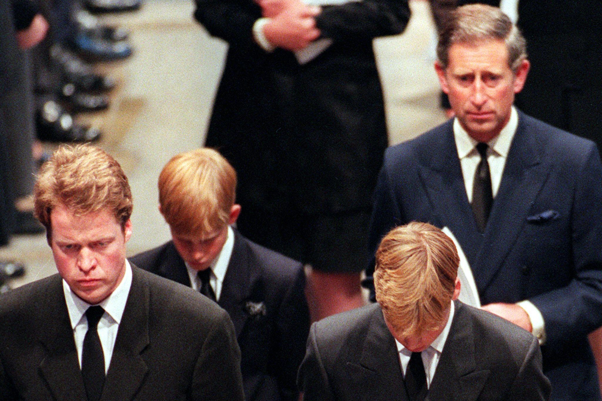 Earl Spencer with his nephews at Princess Diana’s funeral
