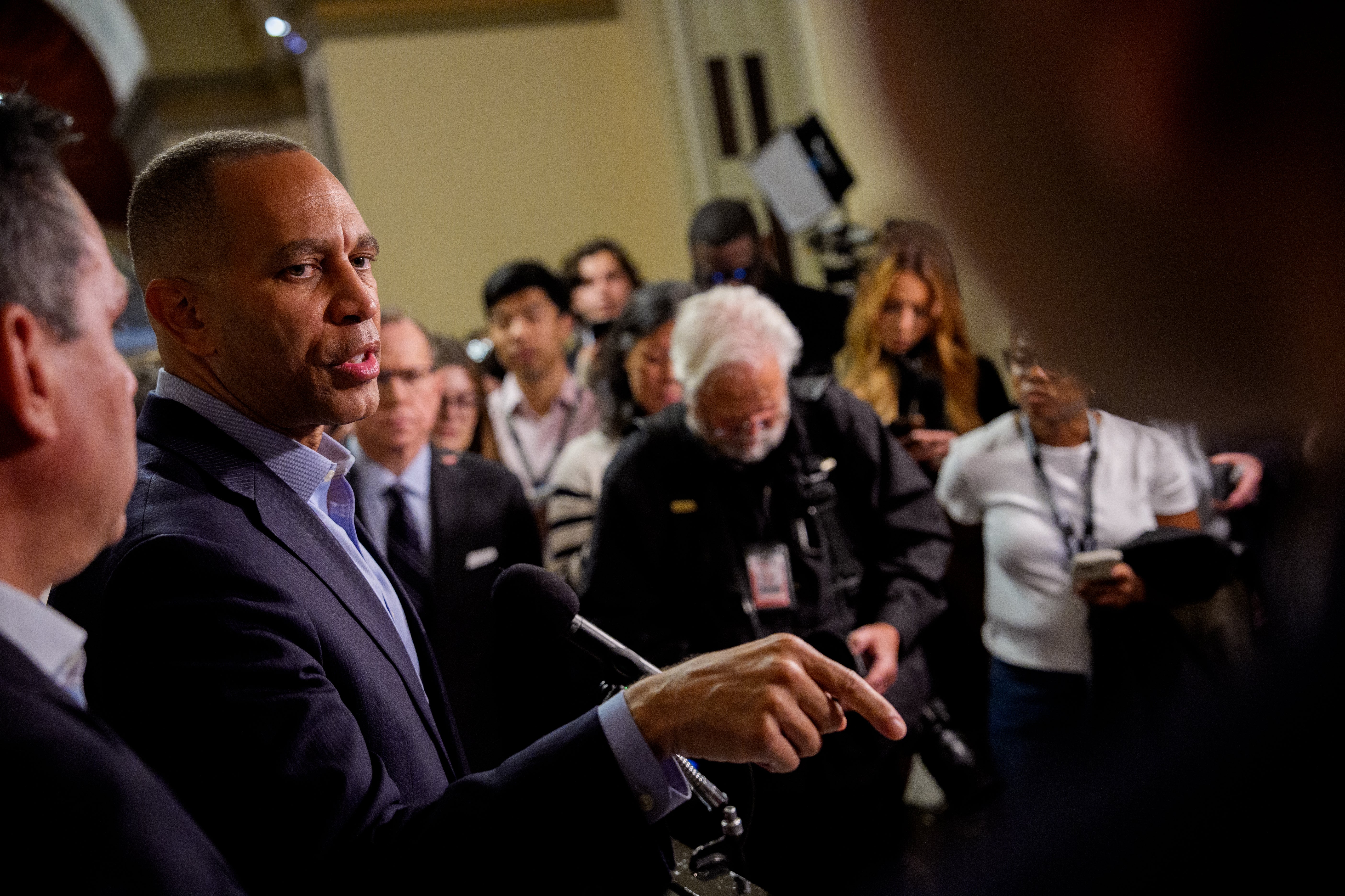 House Minority Leader Hakeem Jeffries told Vance to 'get lost' in a post on X (Getty)