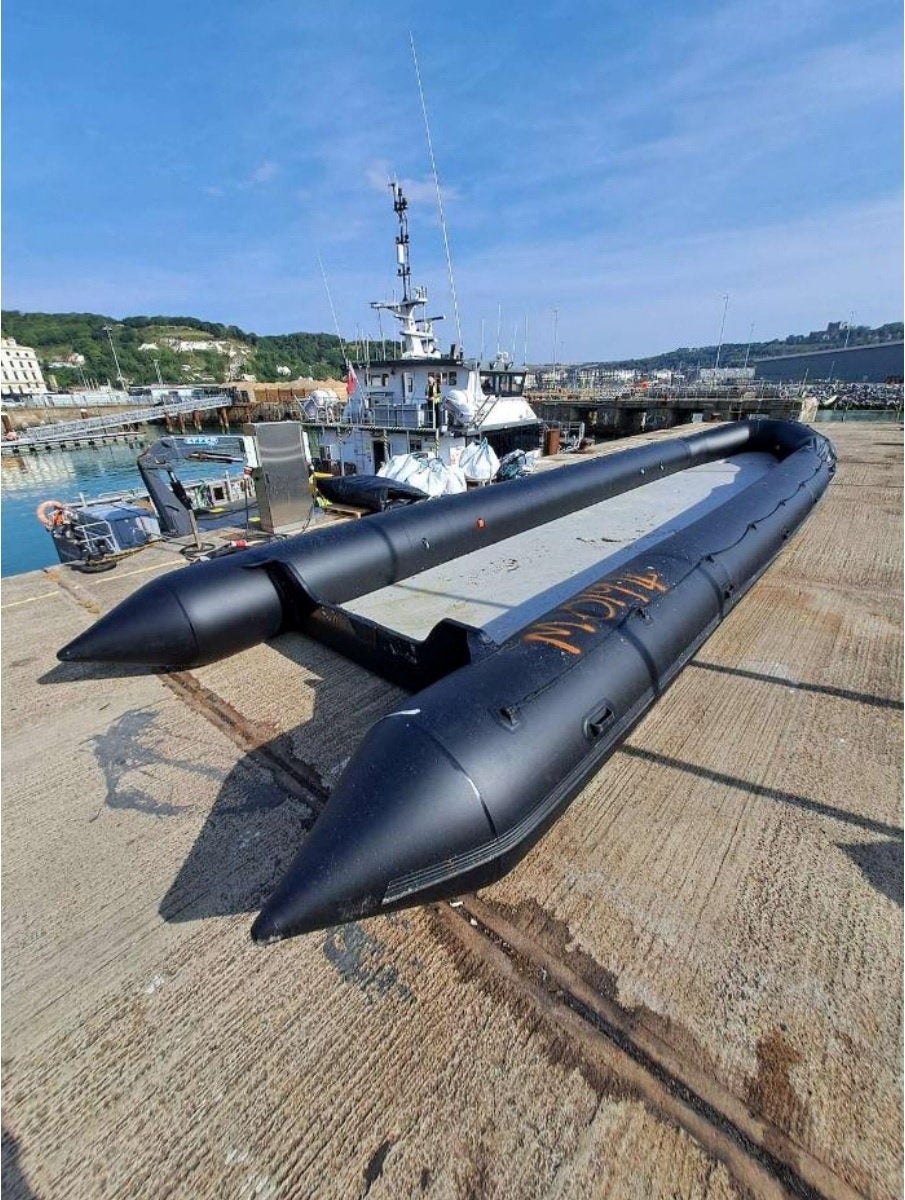 The boat was comparable in length to a school bus and was seen deflating while at sea