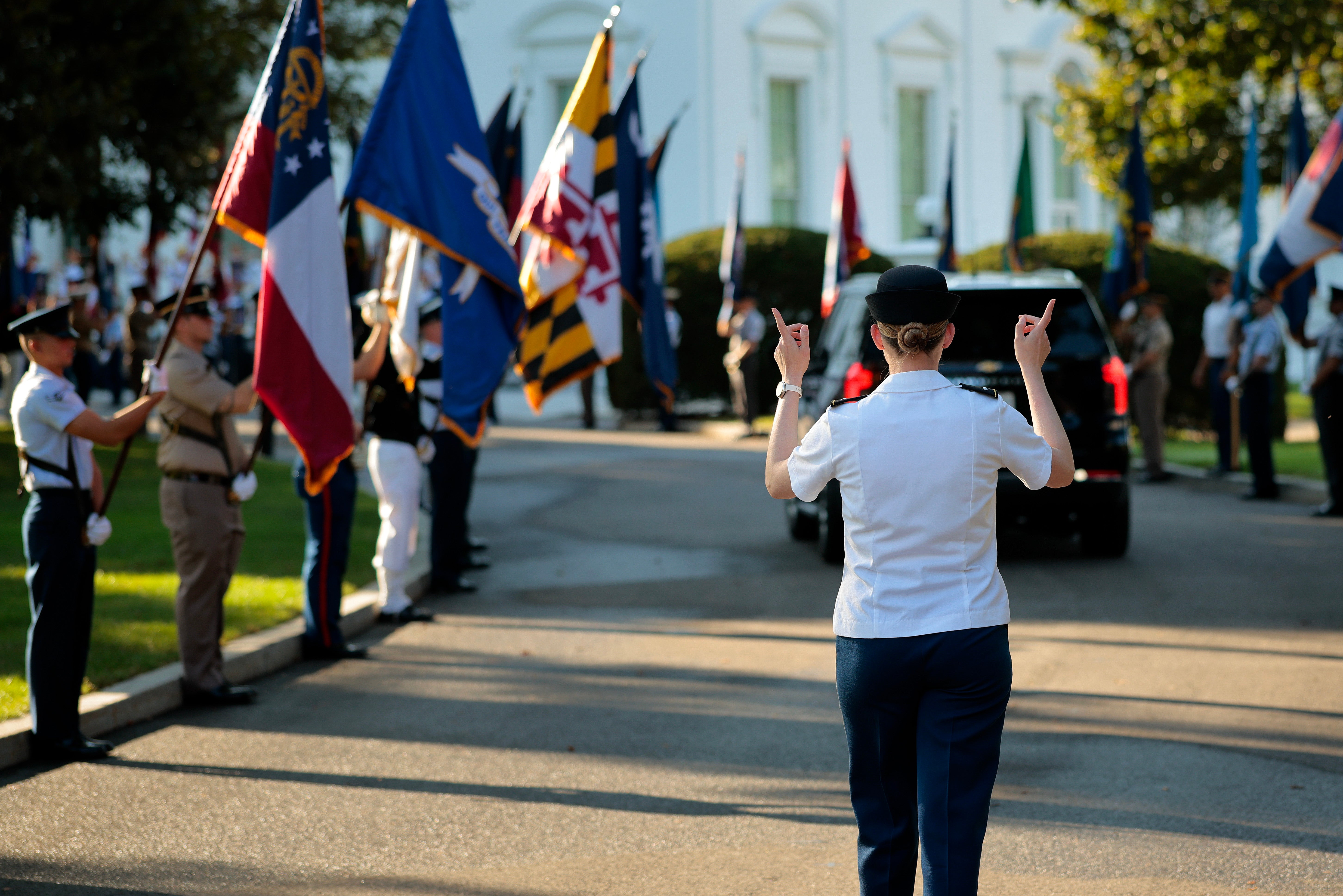 Members of the United States military rehearse for Chinese President Xi Jinping’s official visit to the White House