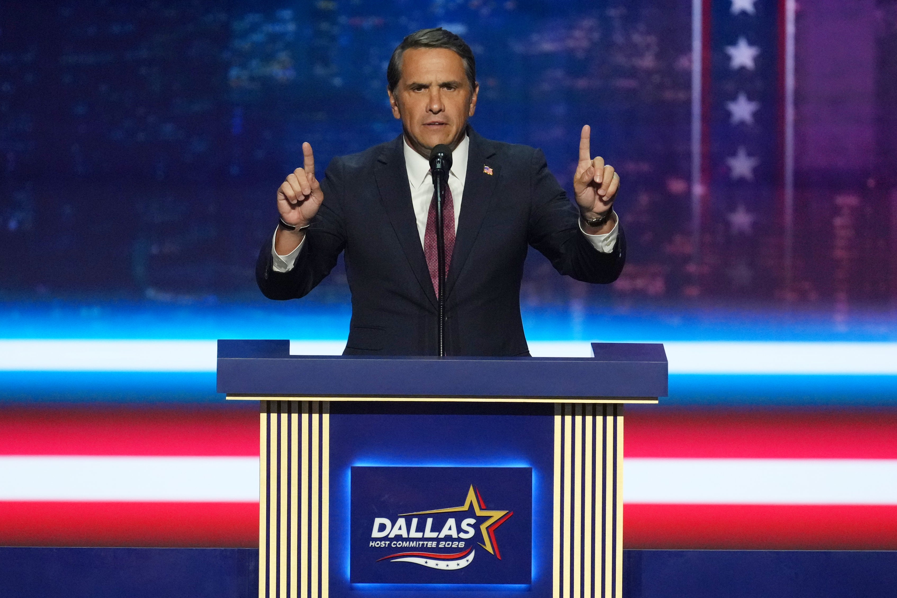 Blanche speaks on stage on the first day of the 2026 Republican National Convention at the American Airlines Center on Sept. 9, 2026 in Dallas, Texas