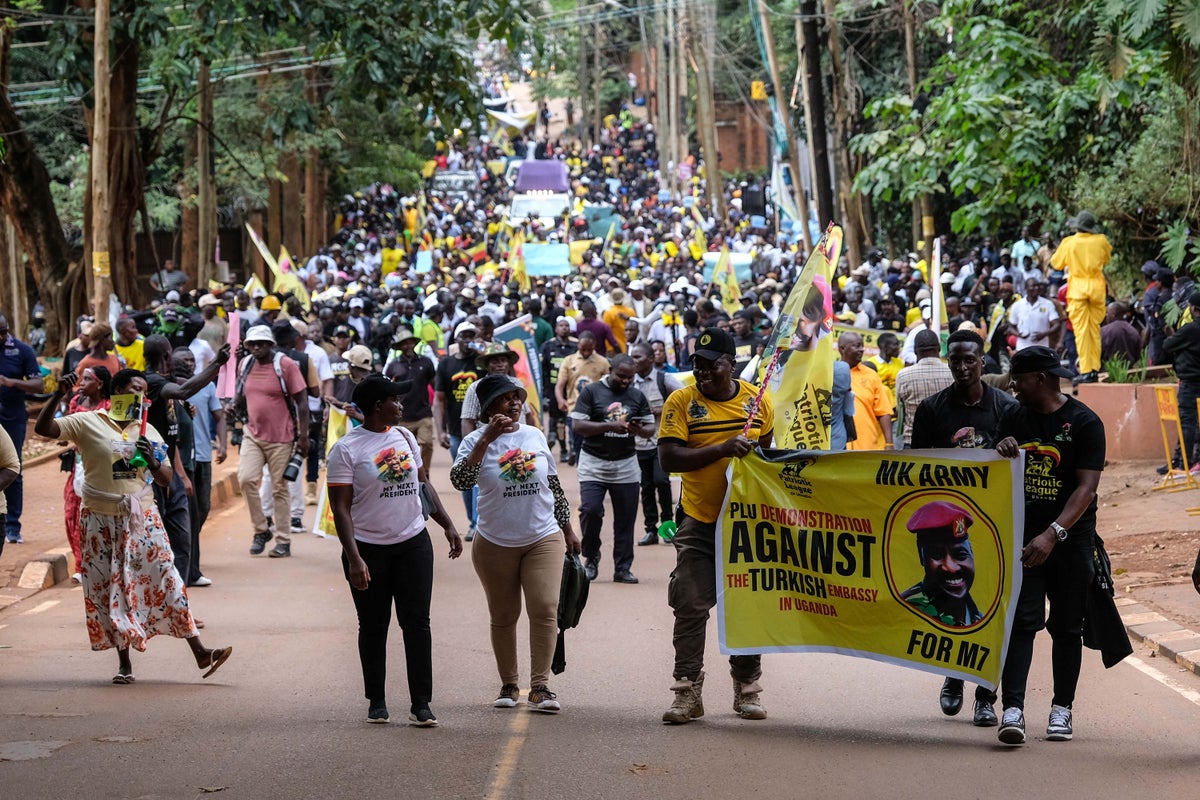 Hundreds rally outside Turkey’s embassy in Uganda demanding extradition of dissident