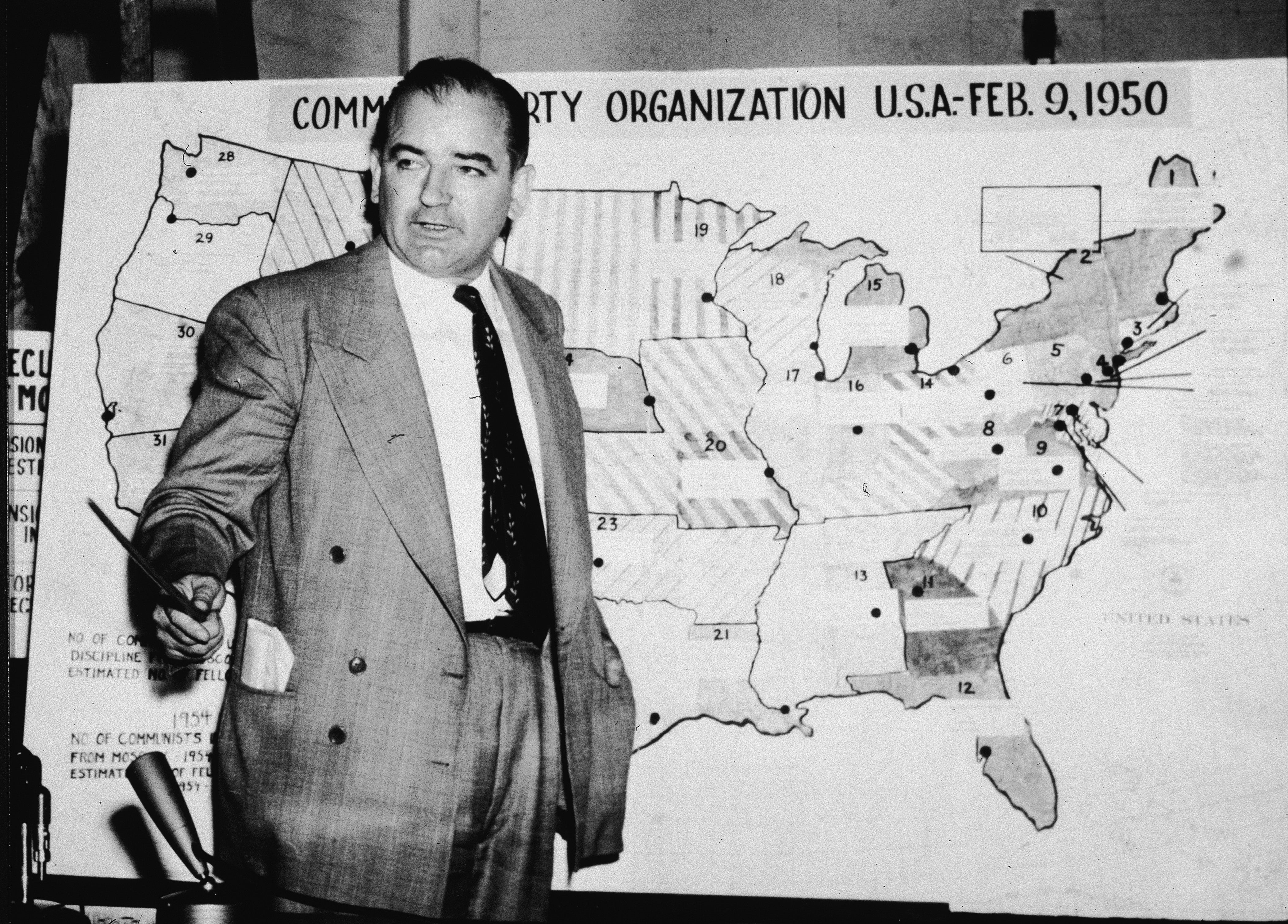 Wisconsin Sen. Joseph McCarthy testifies during the Army-McCarthy hearings, which would ultimately be the downfall of his crusade to cull Communists from America