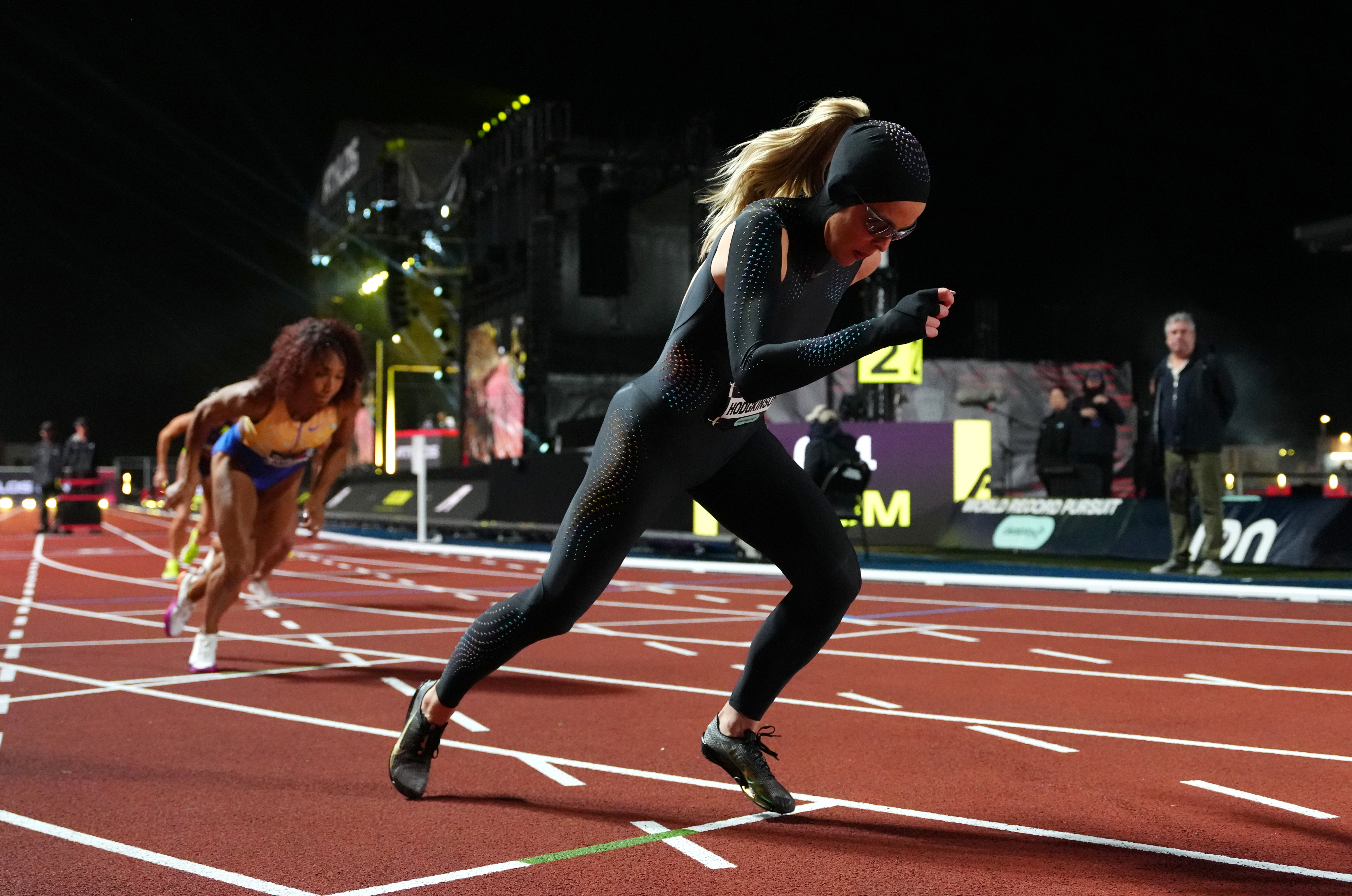 Keely Hodgkinson’s speedsuit certainly caught the eye in London (Bradley Collyer/PA)