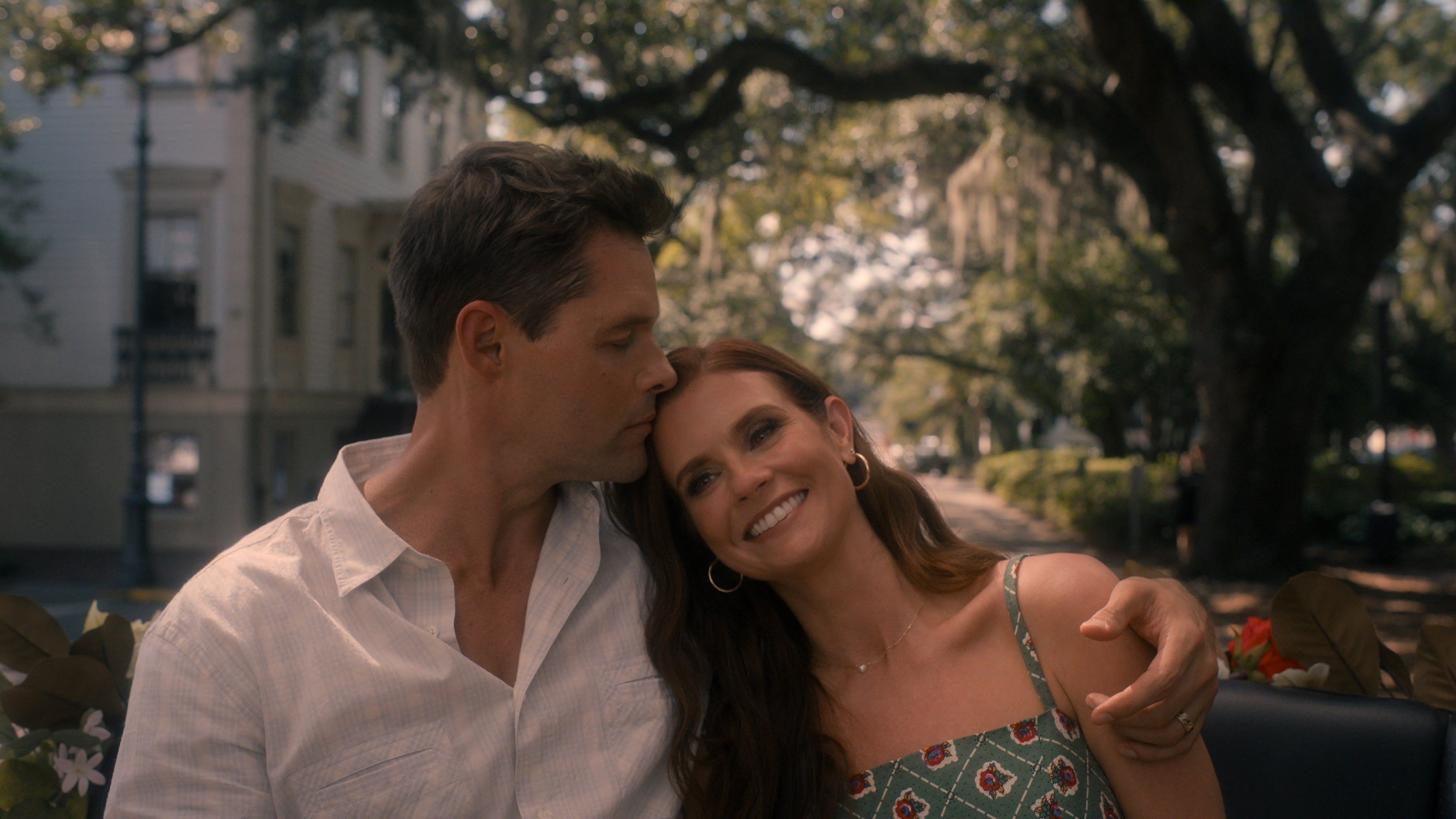 Justin Bruening (left) plays Cal Maddox in 'Sweet Magnolias' (Courtesy of Netflix)