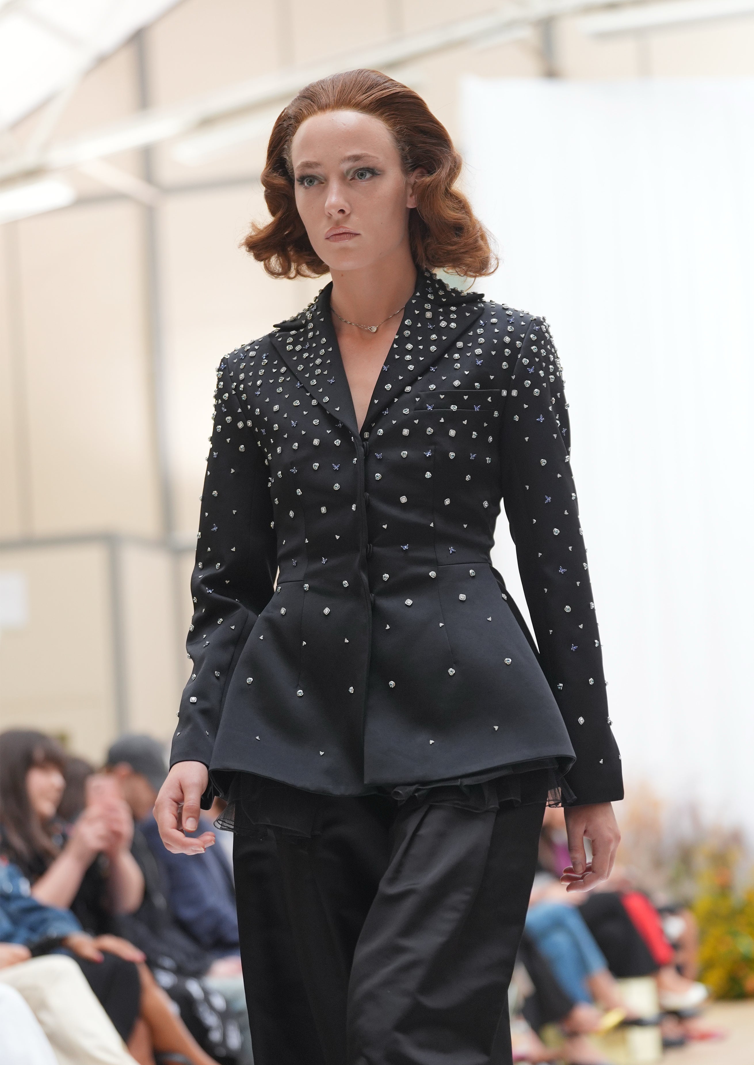 Models on the catwalk at the Patrick McDowell show at Yeomanry House, London, during London Fashion Week. Picture date: Saturday September 19, 2026.