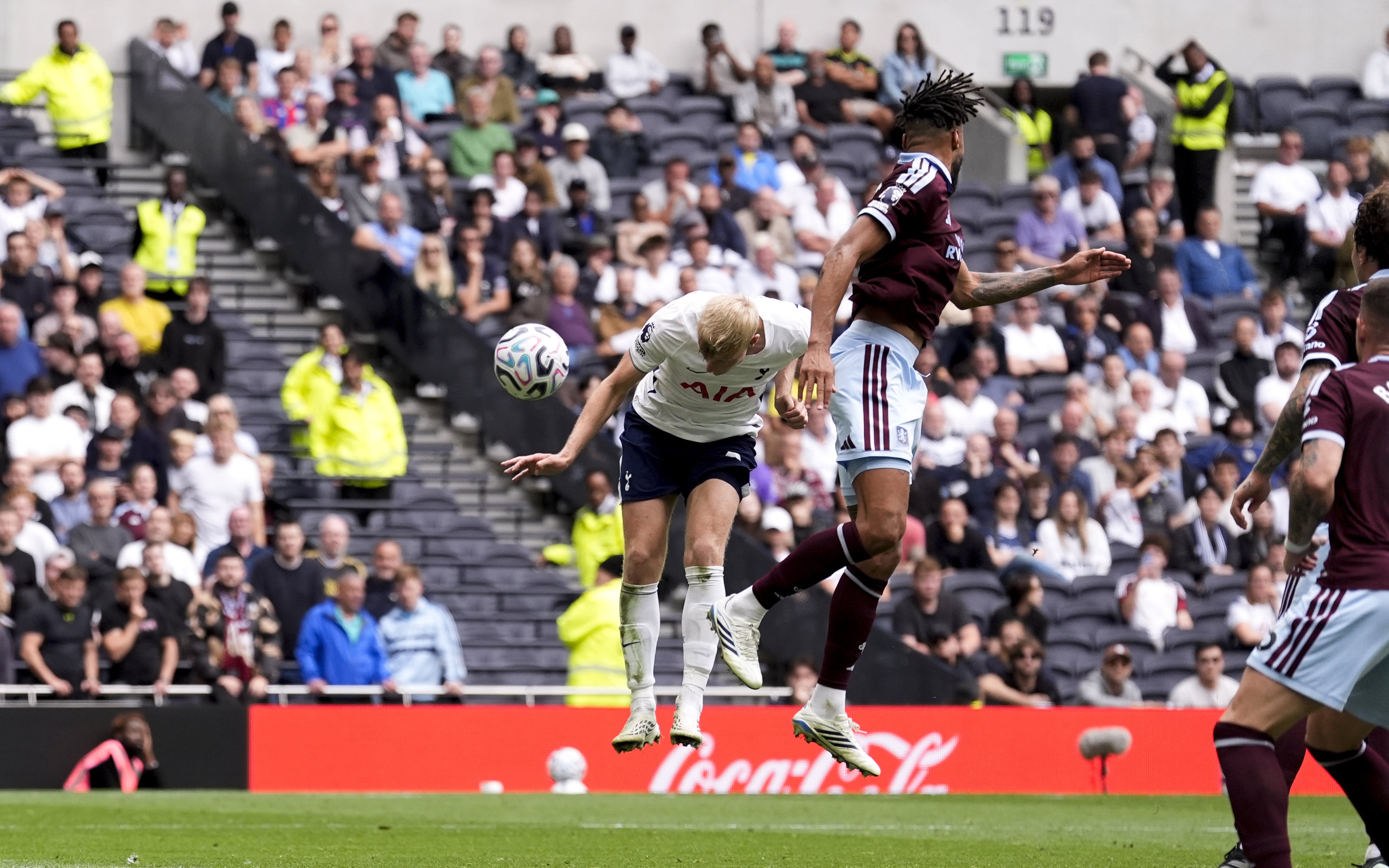 Jan Paul van Hecke’s late goal was little consolation for Spurs (Andrew Matthews/PA)