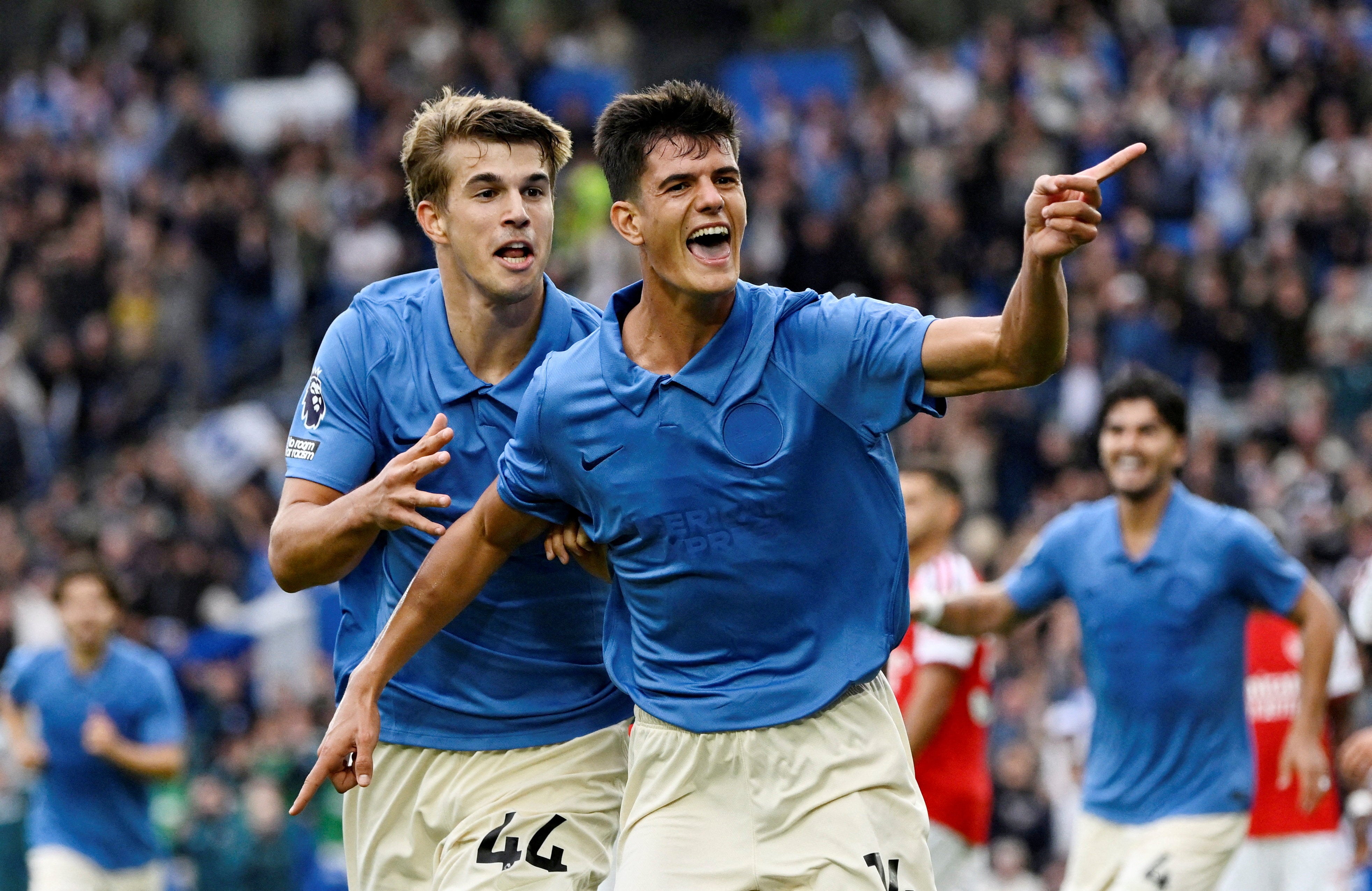 Chema Andres scored Brighton's third goal of a famous 3-0 win over Arsenal
