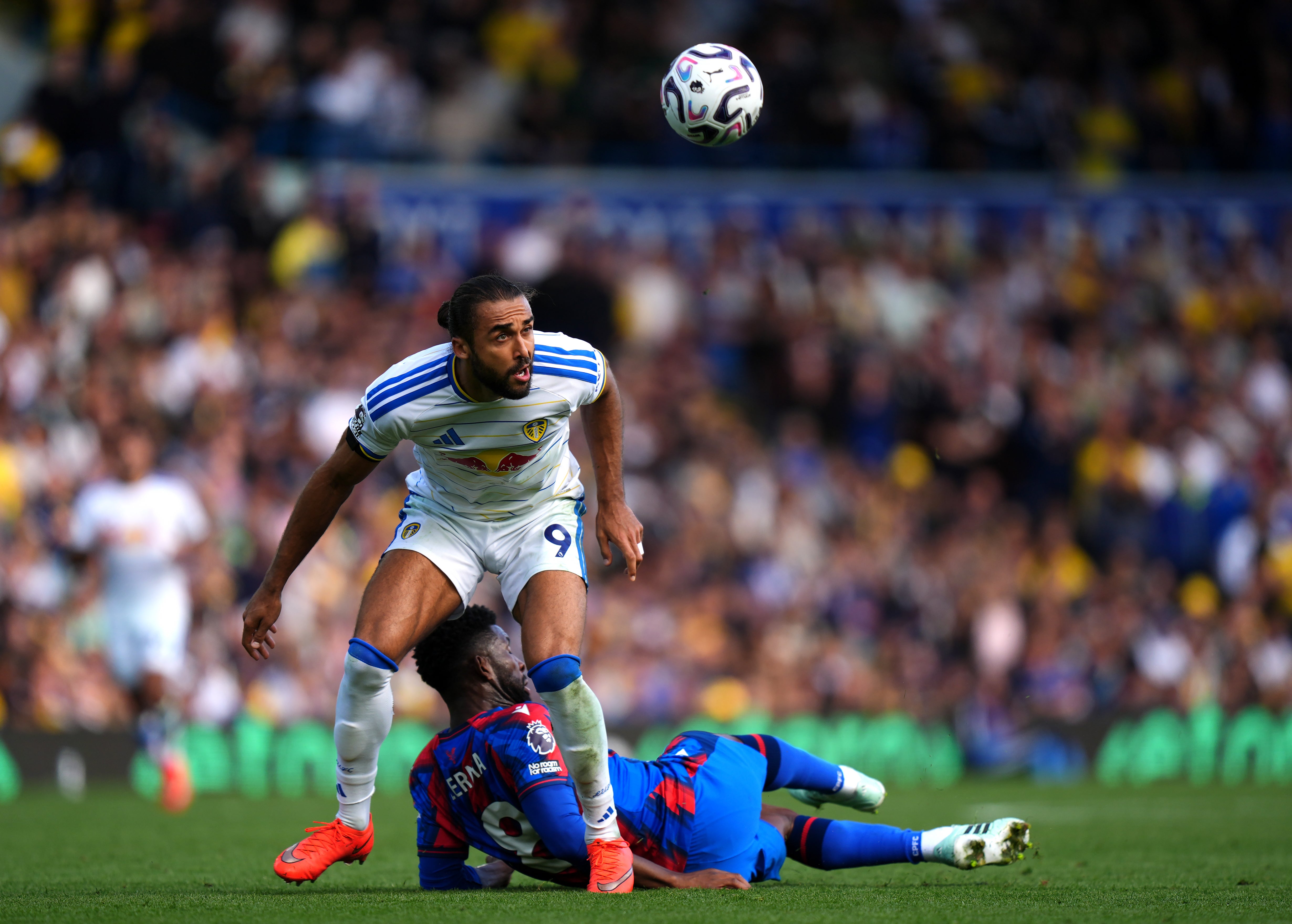 Dominic Calvert-Lewin had the best chance for Leeds but sent his shot at the goalkeeper (PA)