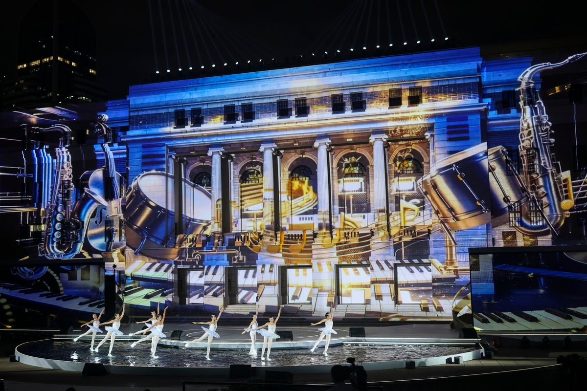 Lights transform city into dazzling canvas