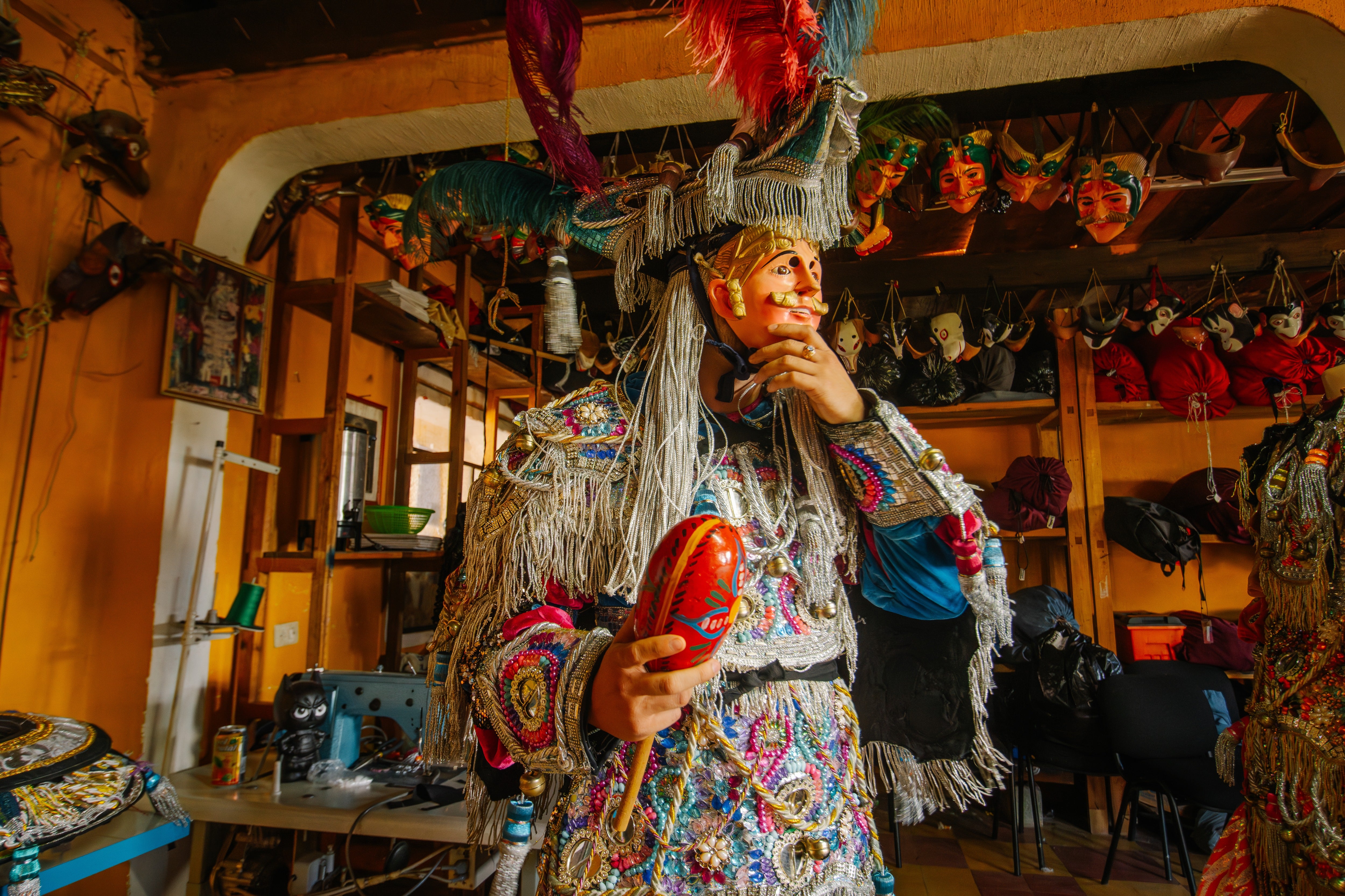 Intricately hand-woven textiles and traditional artisan crafts on display at the famed highland markets of Chichicastenango