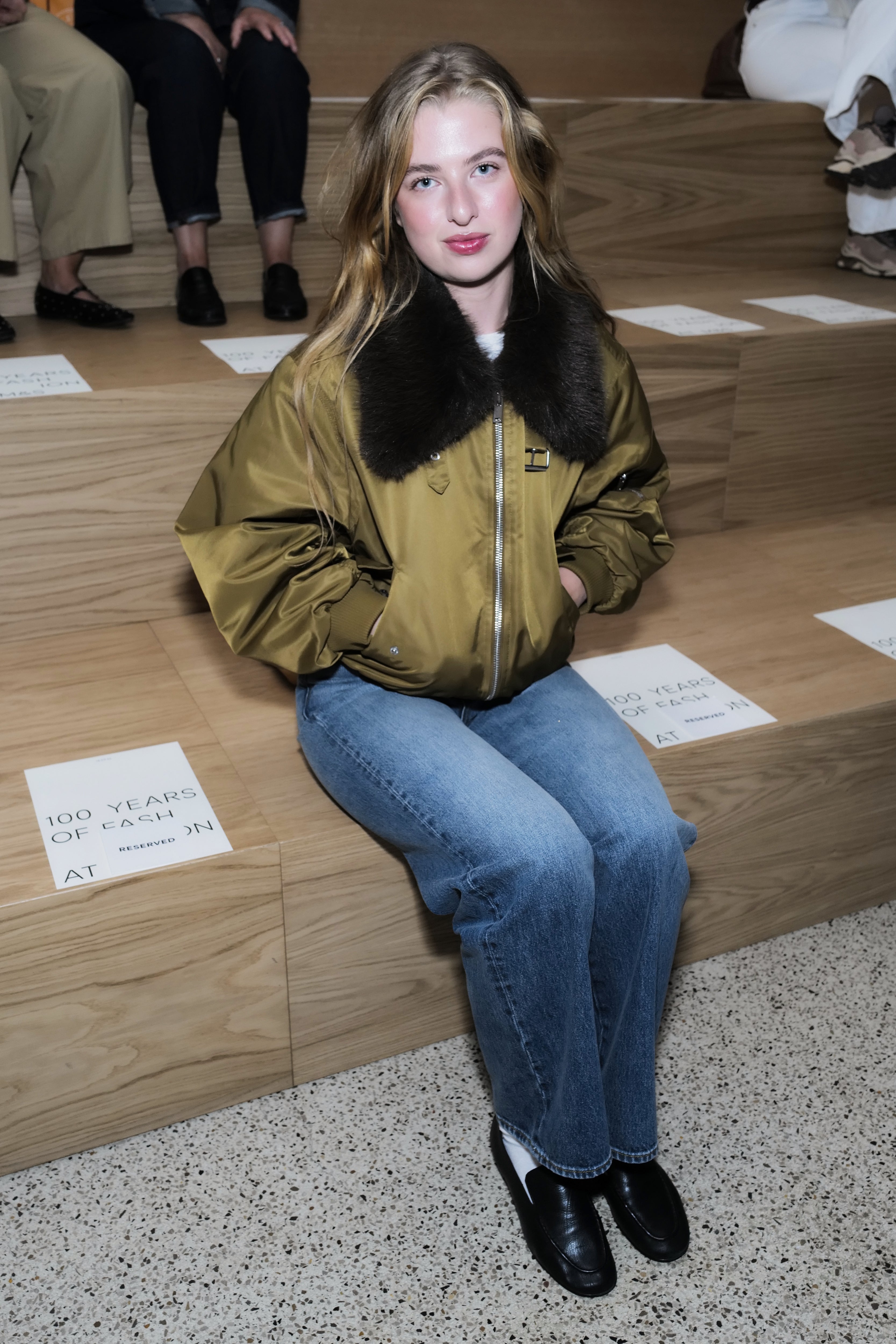 Anais Gallagher sporting a bare face on the front row at M&S