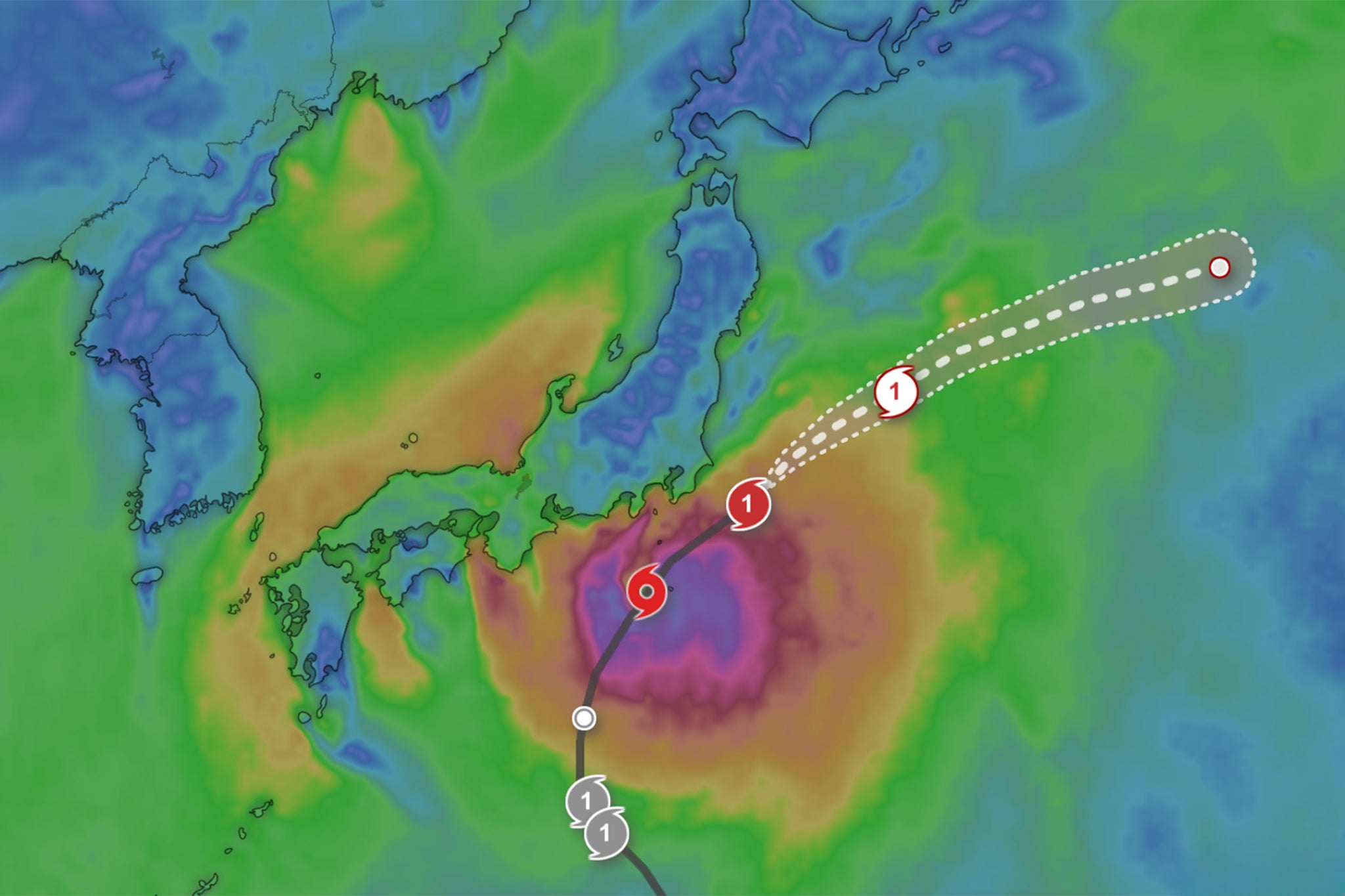 The typhoon brought extreme rainfall to the south of Tokyo before following its expected path away from Japan’s east coast
