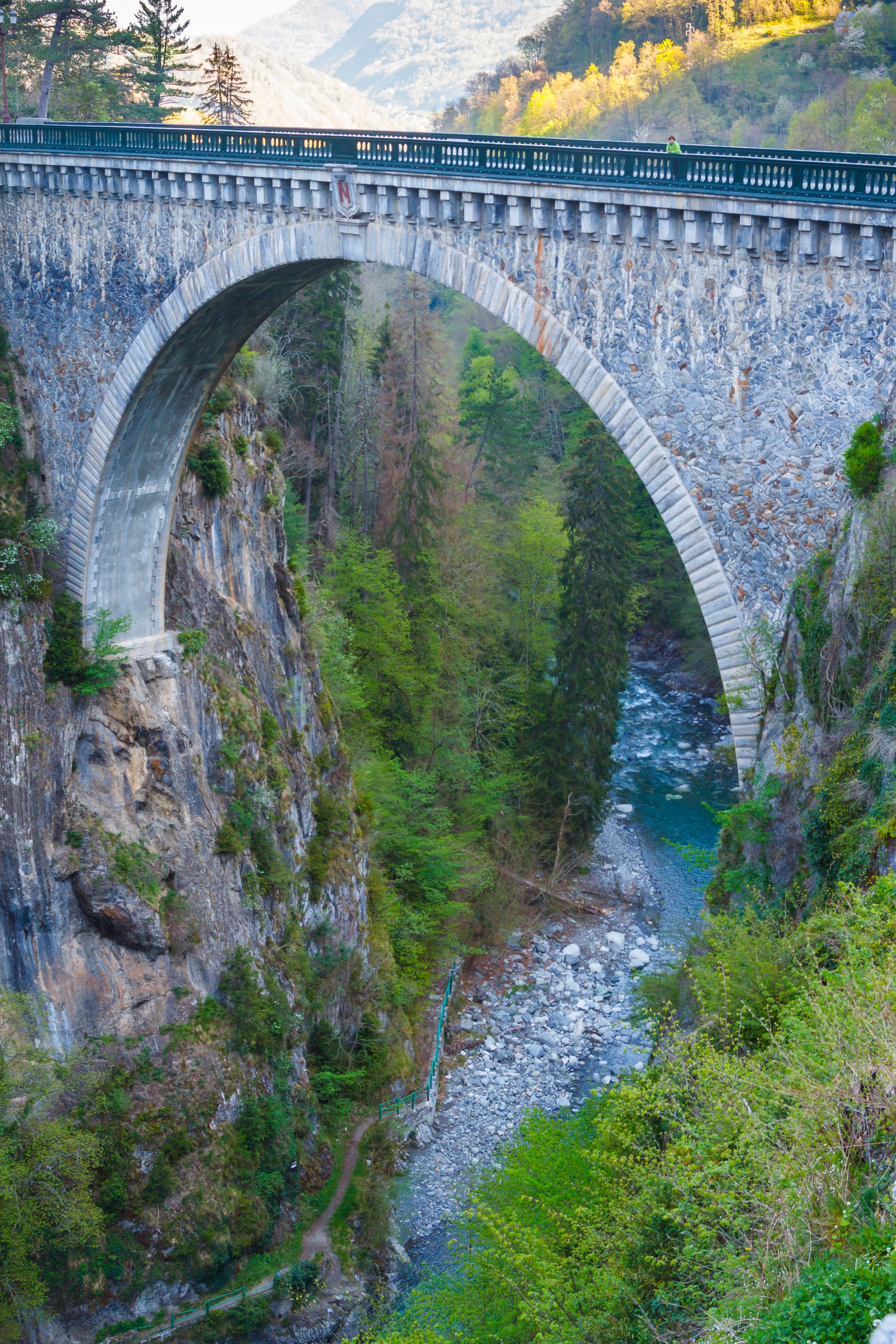 The diver was exploring the Saint Sauveur chasm. Pictured is the Napoleon Bridge above the Gave de Gavarnie river