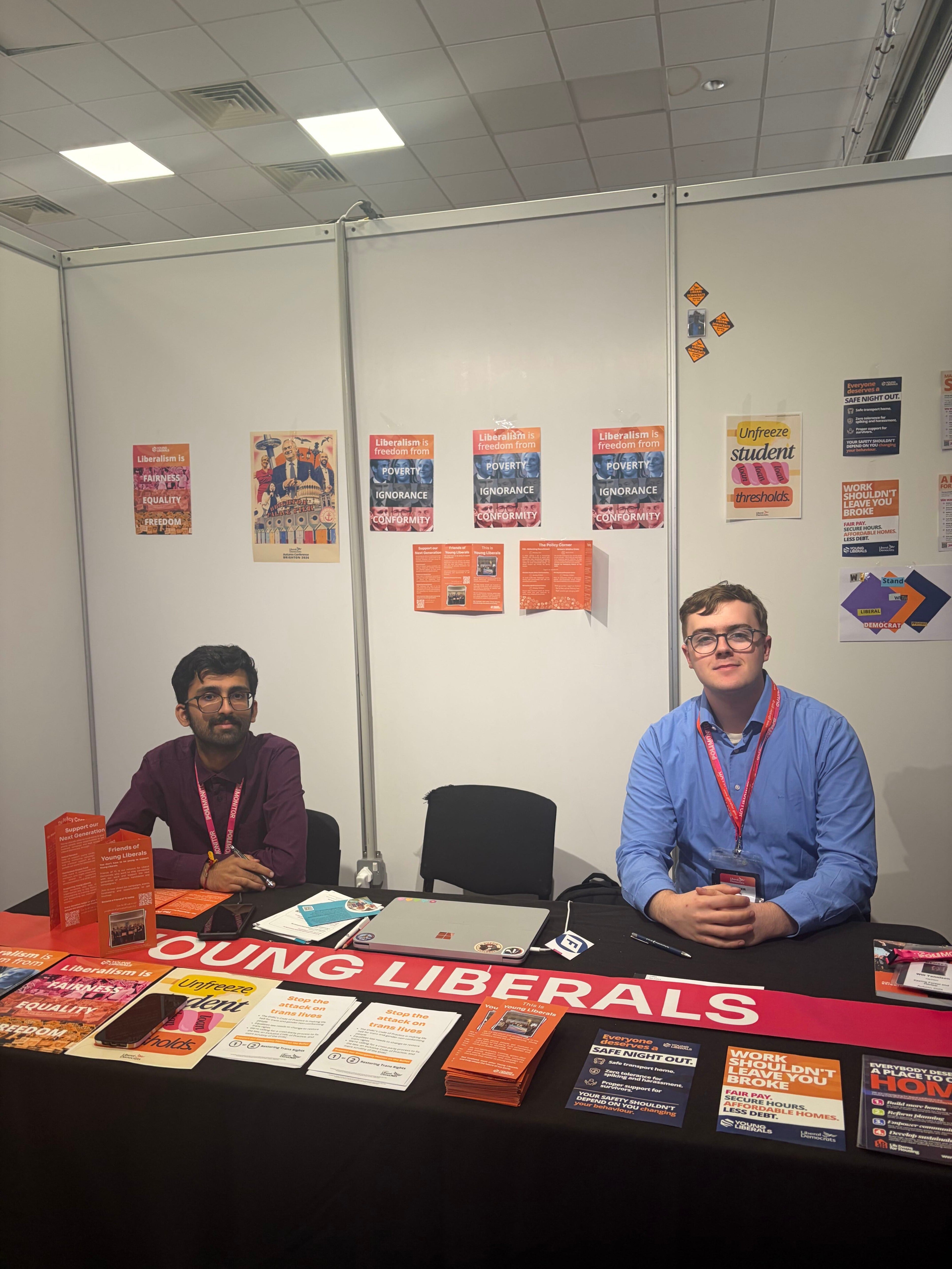 Young liberal Johan Prinsloo (right) also said the party does a lot but doesn’t “really get the credit for it”, pointing to their long-standing policy of votes for 16-year-olds (The Independent)