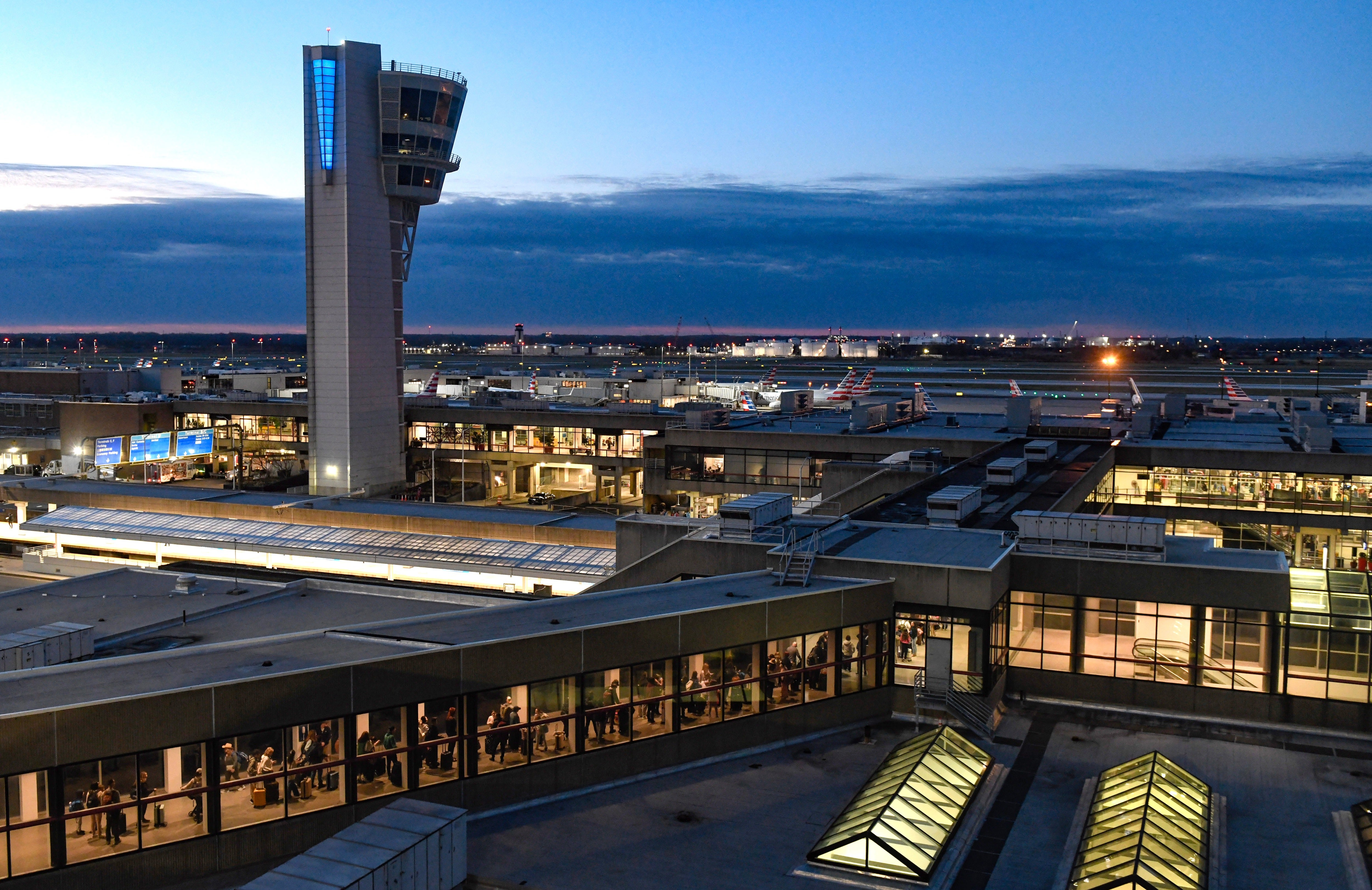 Newark is a major United Airlines hub, while Philadelphia (pictured) is an American Airlines hub
