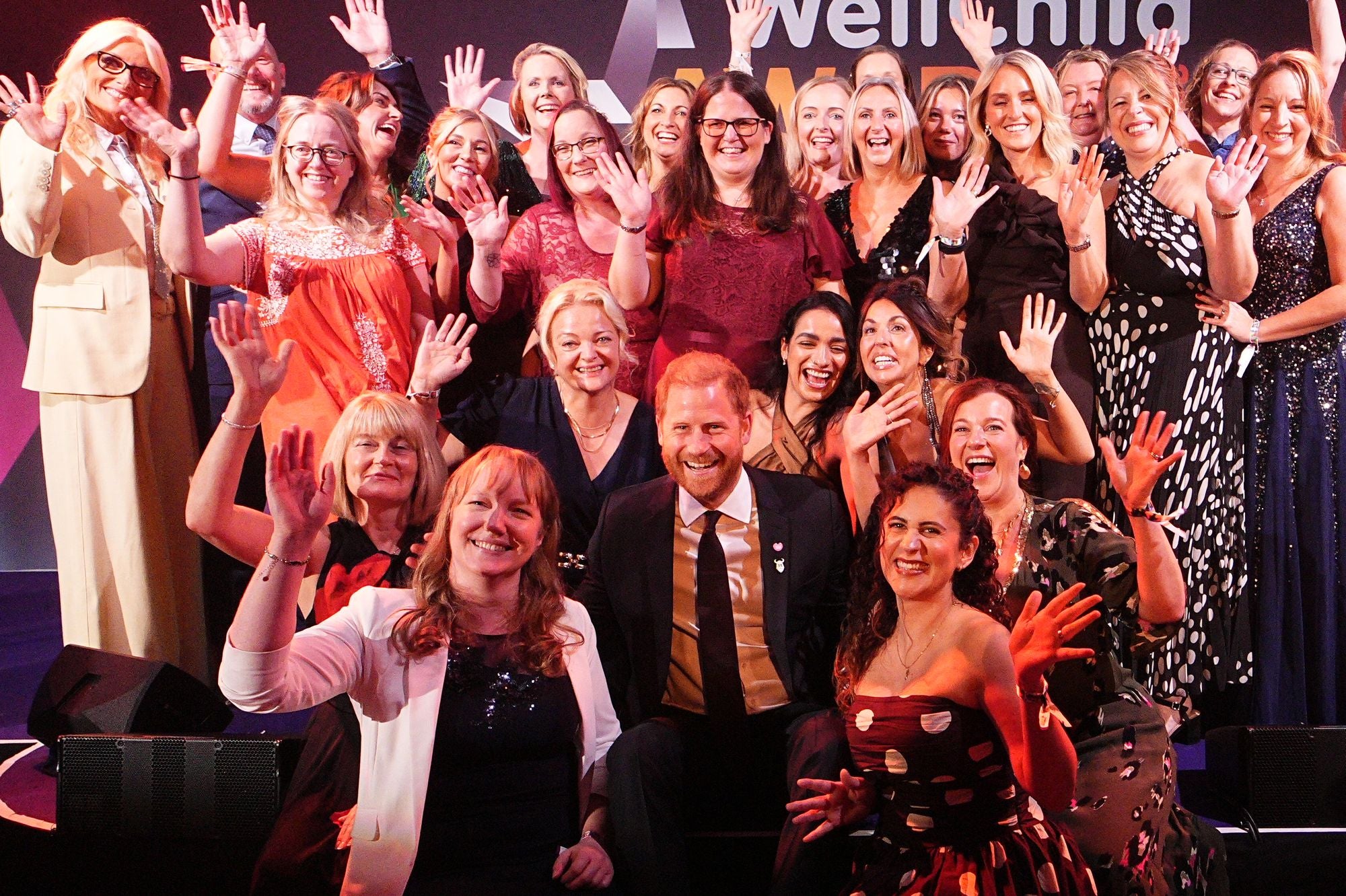 The Duke of Sussex (centre) with the WellChild nurses during the WellChild Awards 2026, which celebrates the achievements and resilience of seriously ill youngsters and their families, at the Royal Lancaster Hotel in London