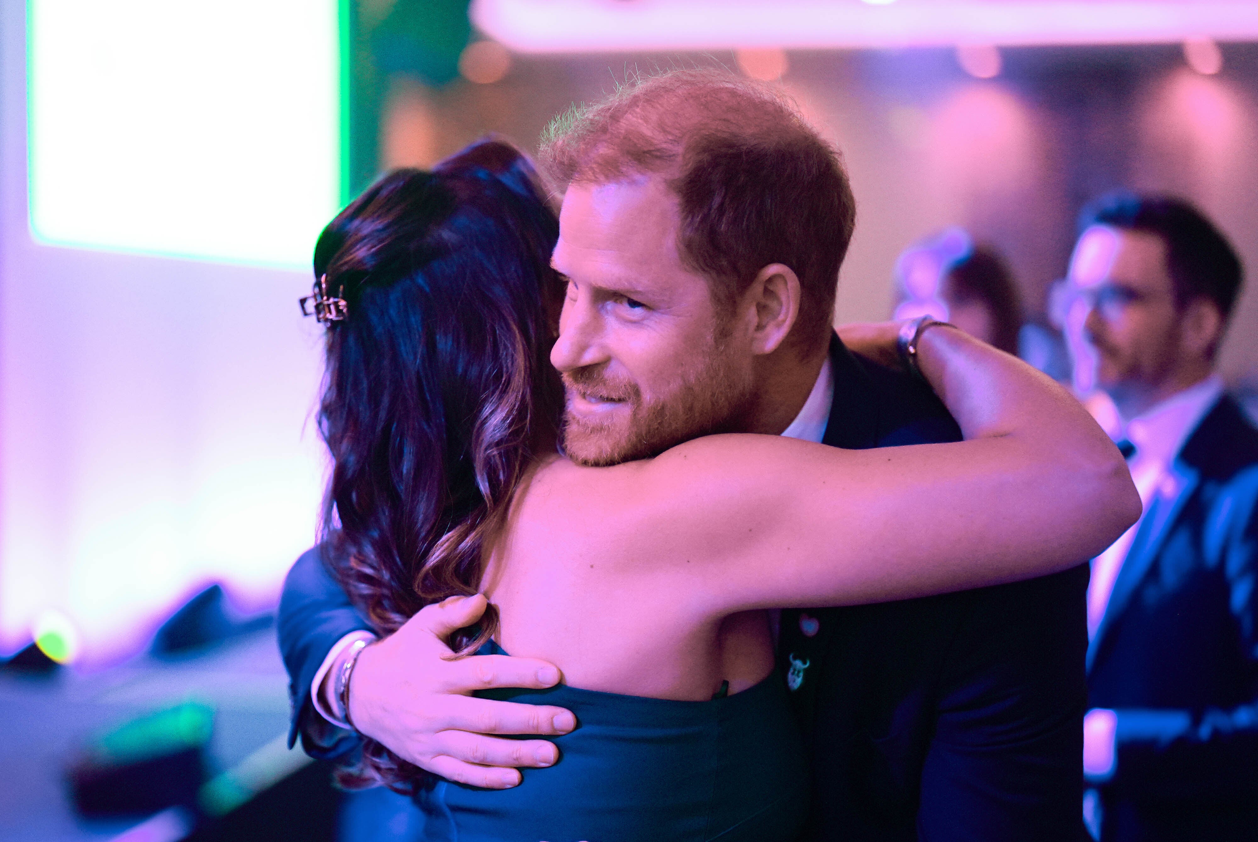 Harry received hugs from WellChild nurses at the awards ceremony (Aaron Chown/PA)