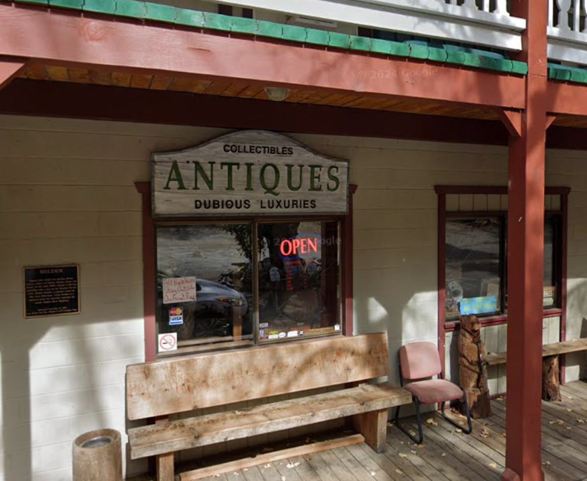 Belden’s central lodge features a collection of vintage items, including local artwork, historical taxidermy and an antique slot machine