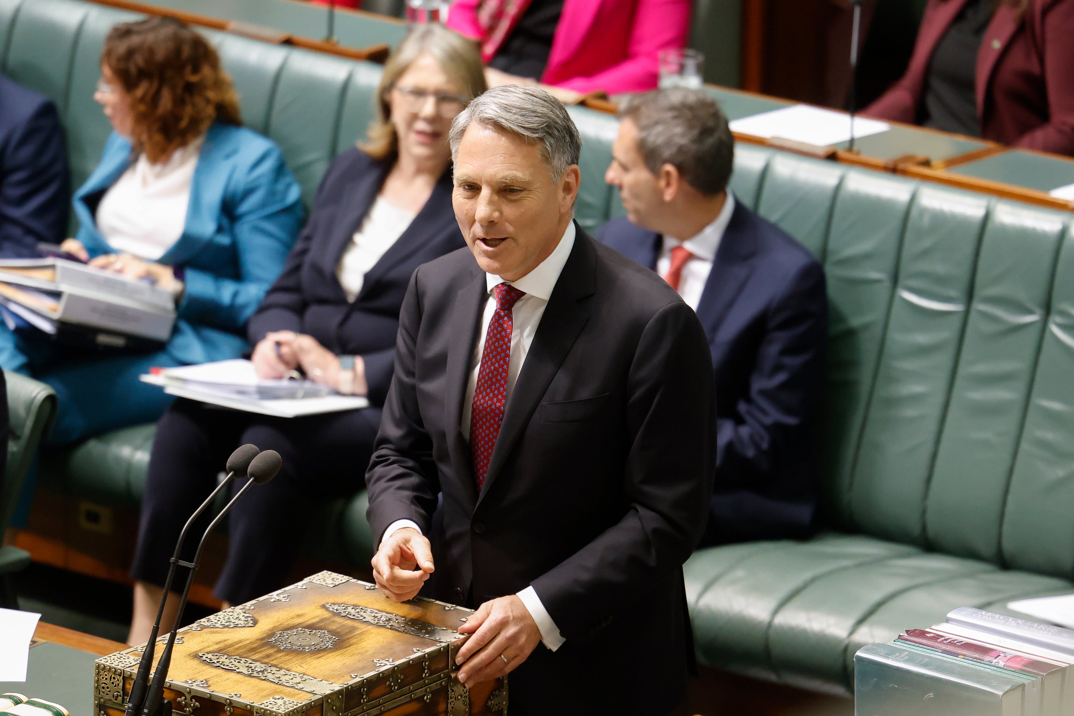 Richard Marles addresses the House of Representatives in Parliament House on 15 September 2026 in Canberra, Australia