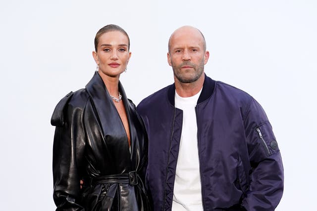 Rosie Huntington-Whiteley and Jason Statham at Burberry’s London Fashion Week show