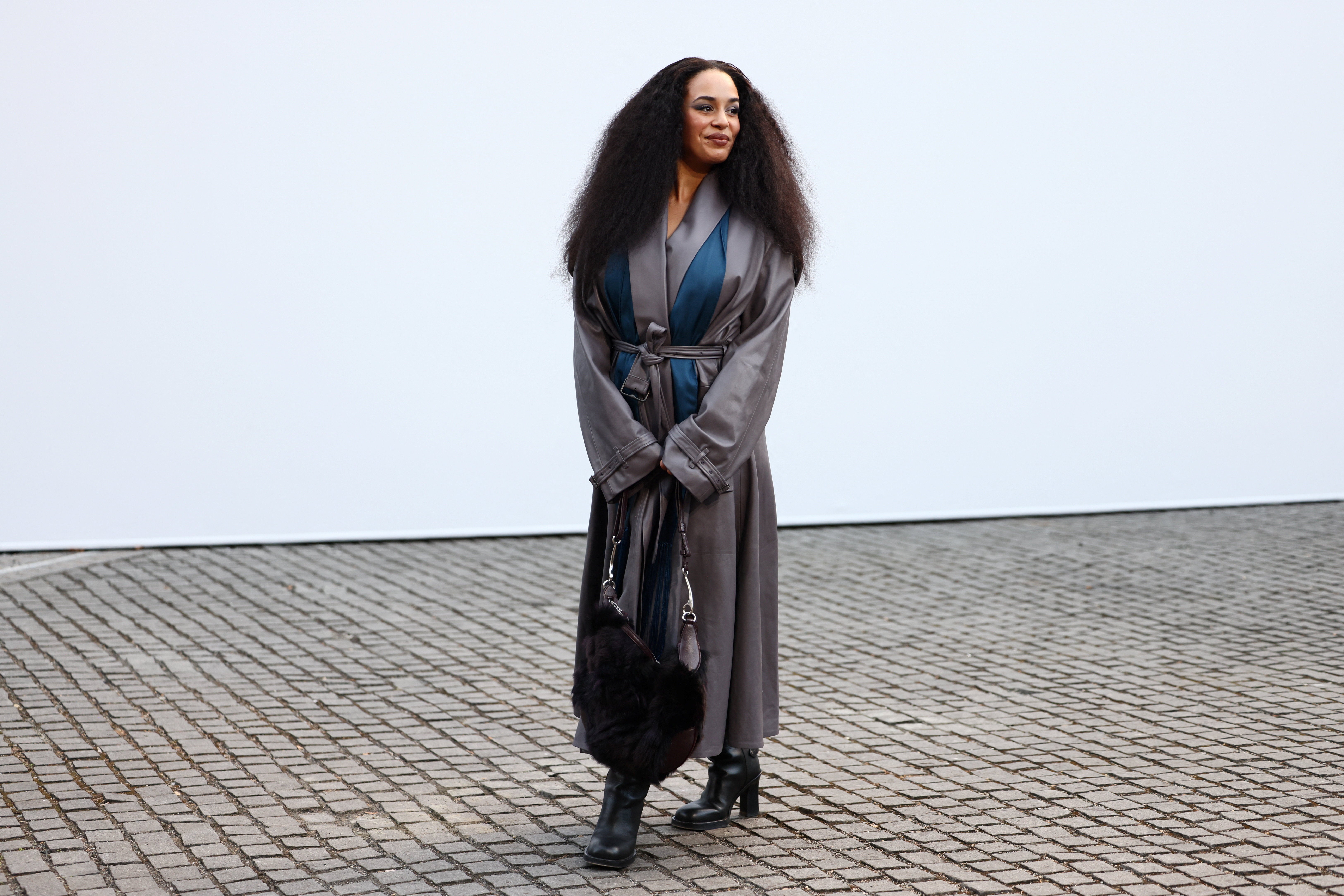 Jorja Smith arrives for the Burberry Spring/Summer 2027 collection catwalk show during London Fashion Week (Reuters)