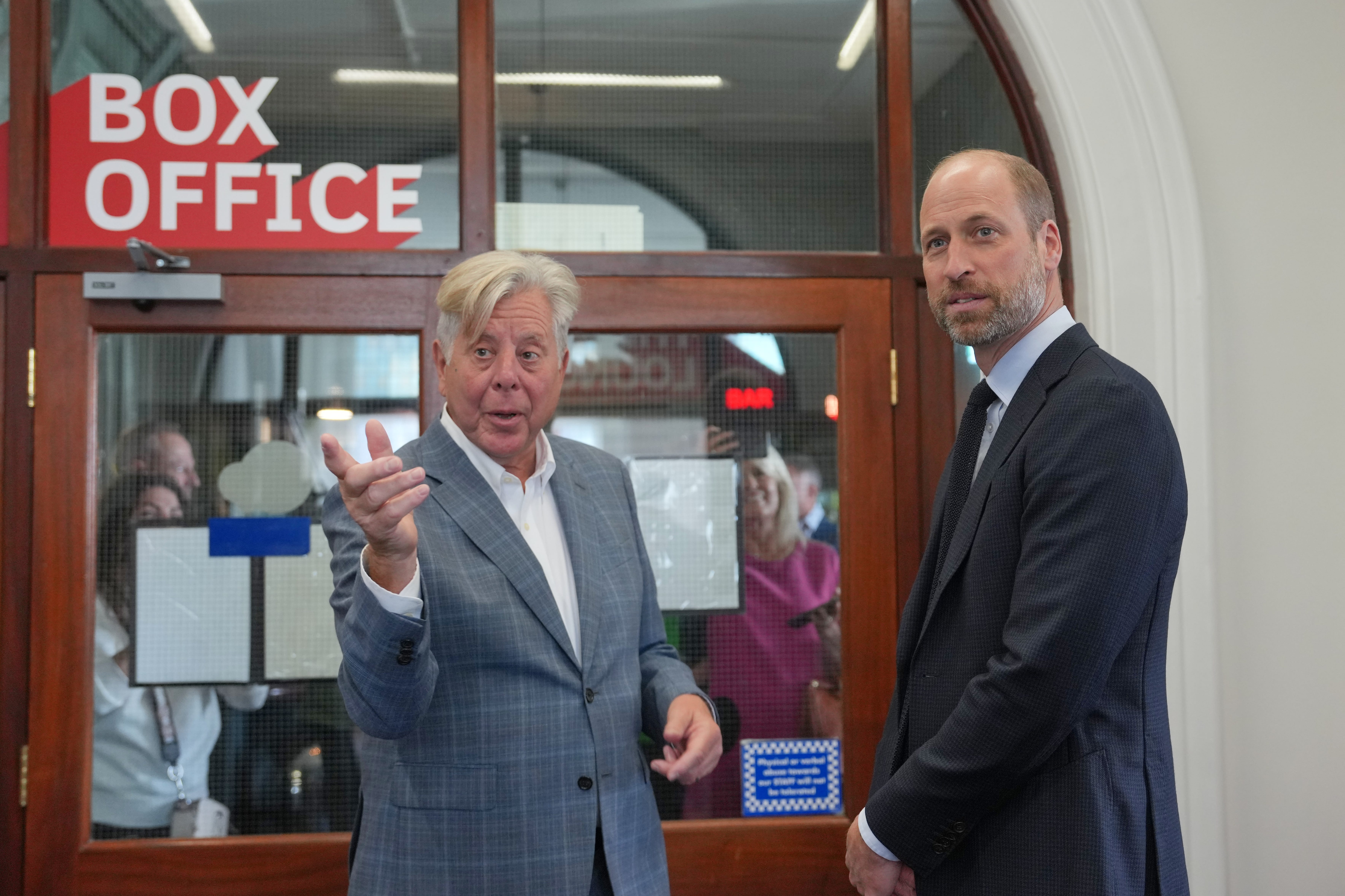 The Prince of Wales was shown round the site by ActOne director Nick Jones (Kin Cheung/PA) (PA Wire)