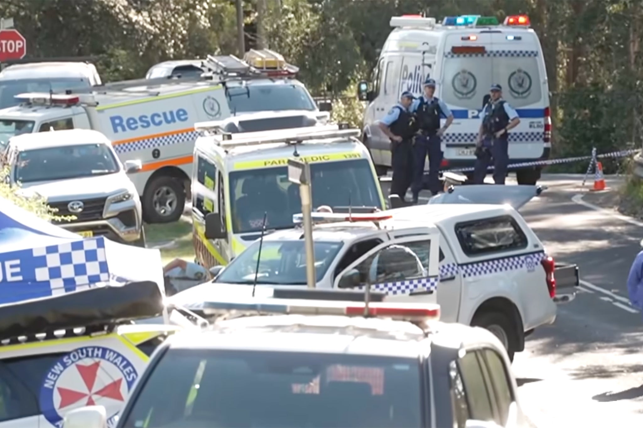Cyclists found the horrific scene and called the authorities