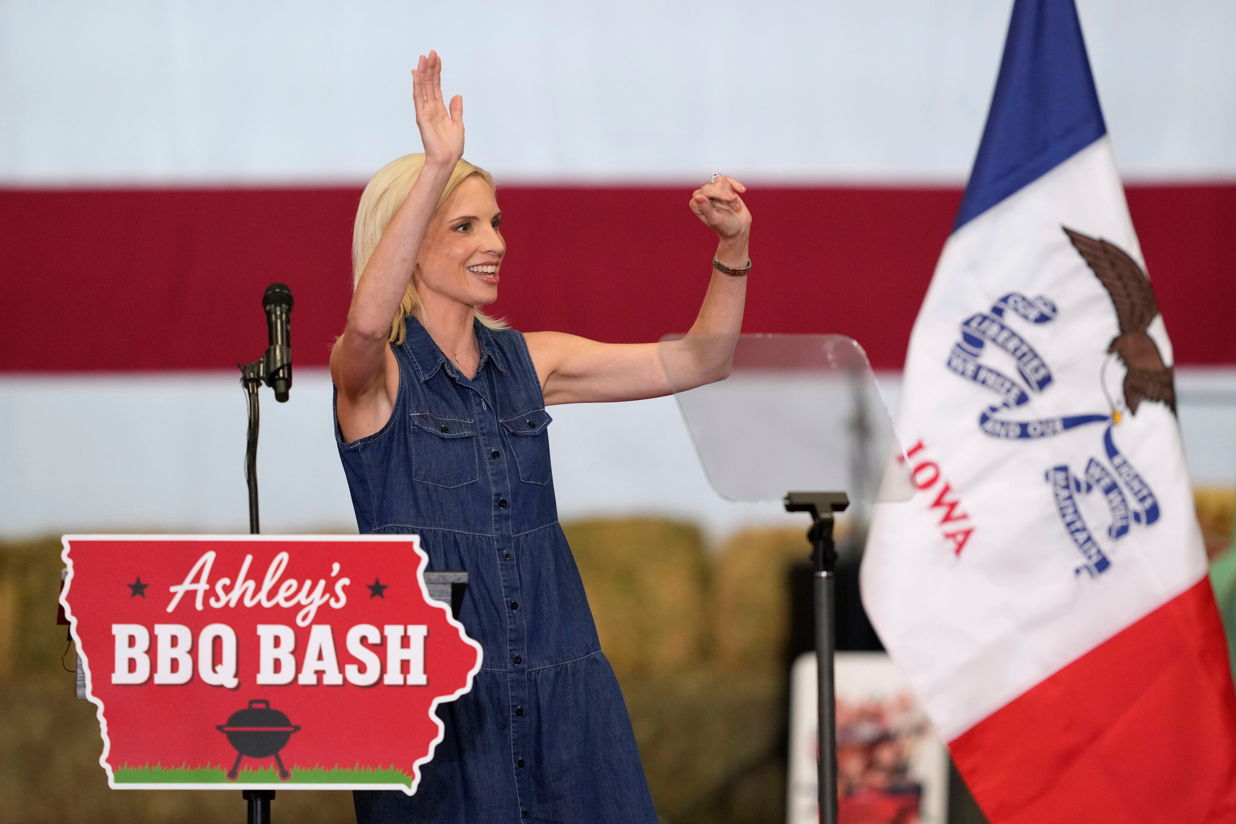 Rep. Ashley Hinson (R-Iowa) is now struggling to separate herself from President Donald Trump and his war in Iran.