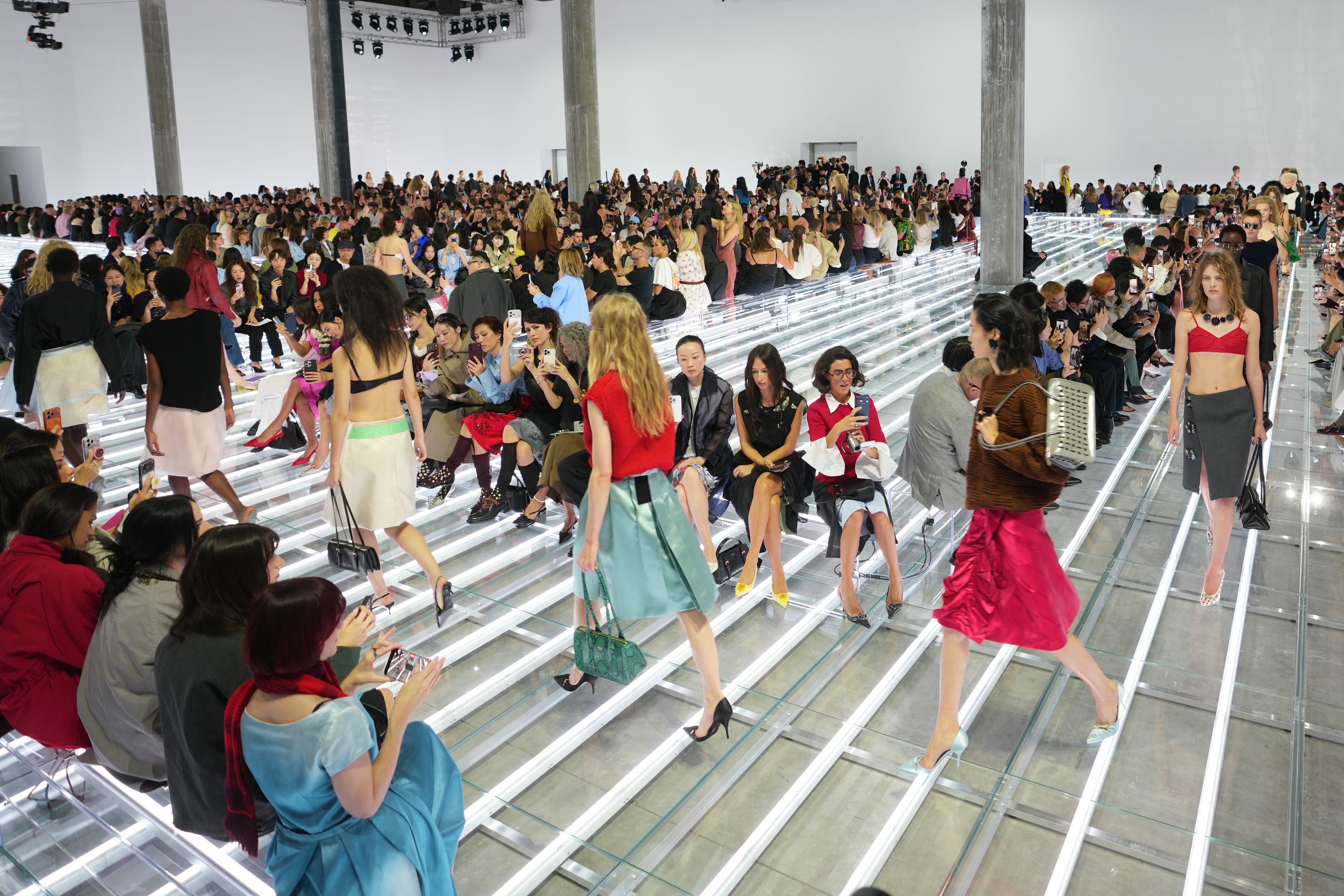 The show took place in the Deposito at Fondazione Prada (Luca Bruno/AP) (AP)