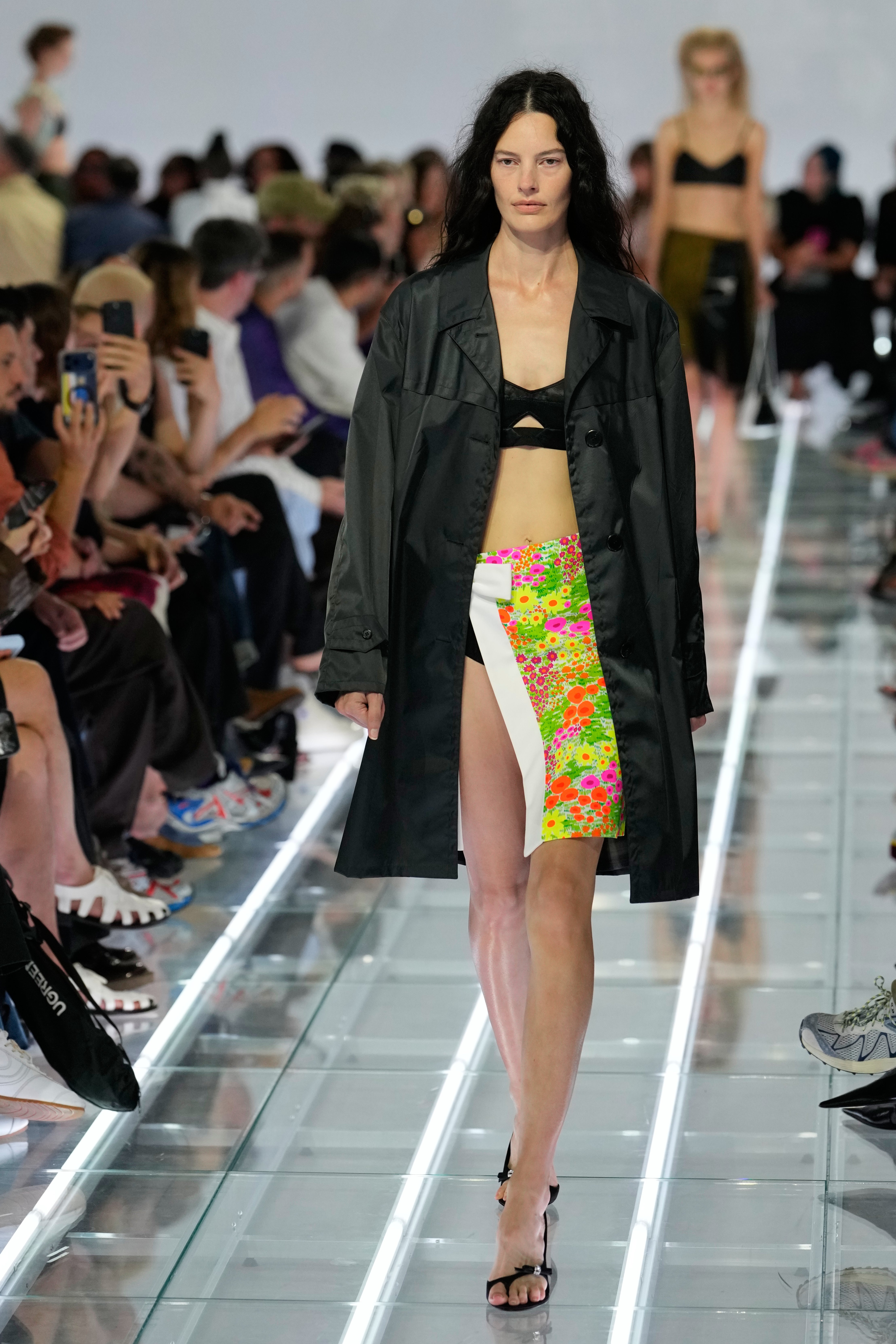 Much of the styling skipped shirts in place of exposed bras (Luca Bruno/AP) (AP)