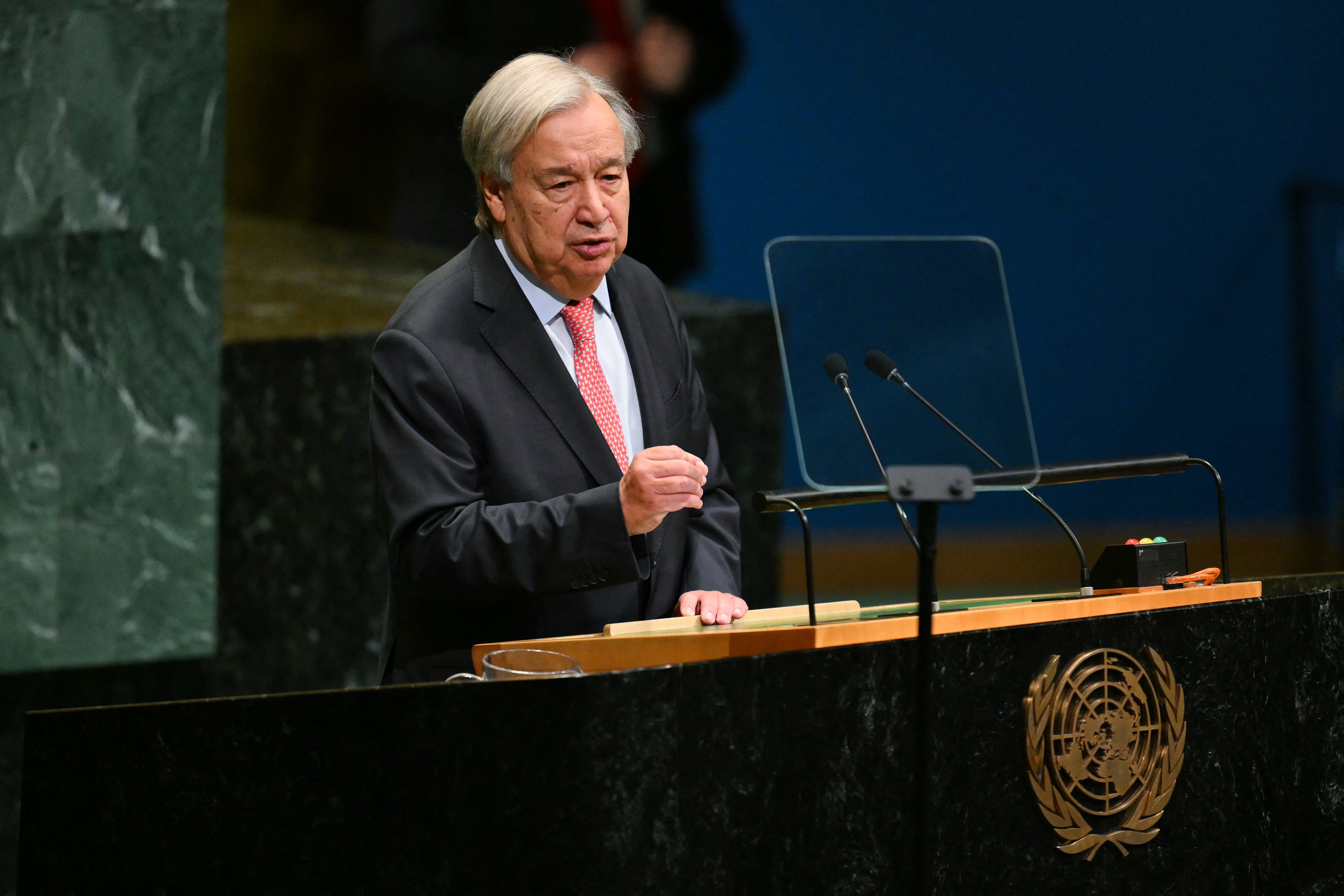 UN secretary general Antonio Guterres speaks during the 81st United Nations General Assembly