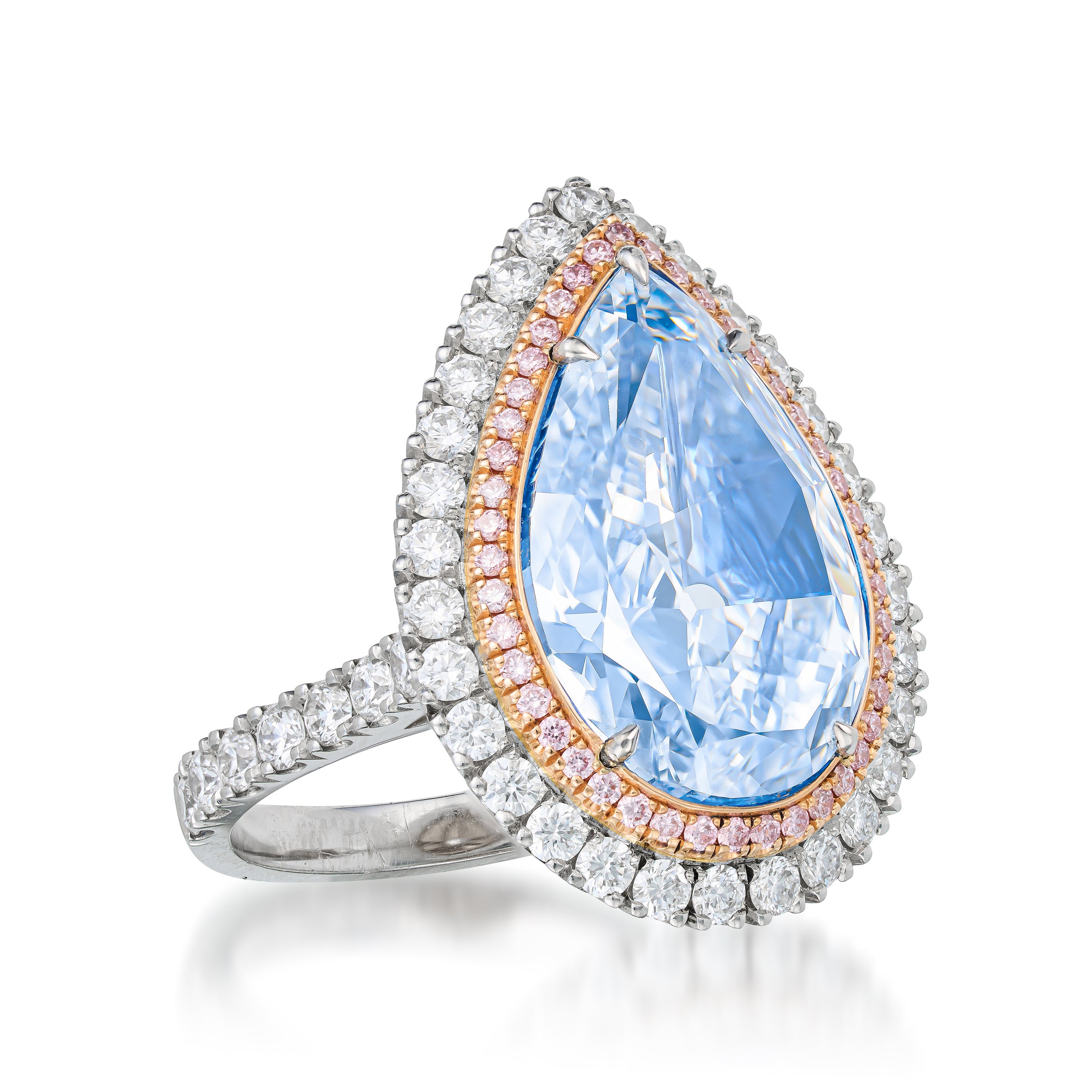 The ring, featuring a pear-shaped blue diamond, is being sold by a collector in Glasgow and is estimated to fetch £1.5 million to £2 million