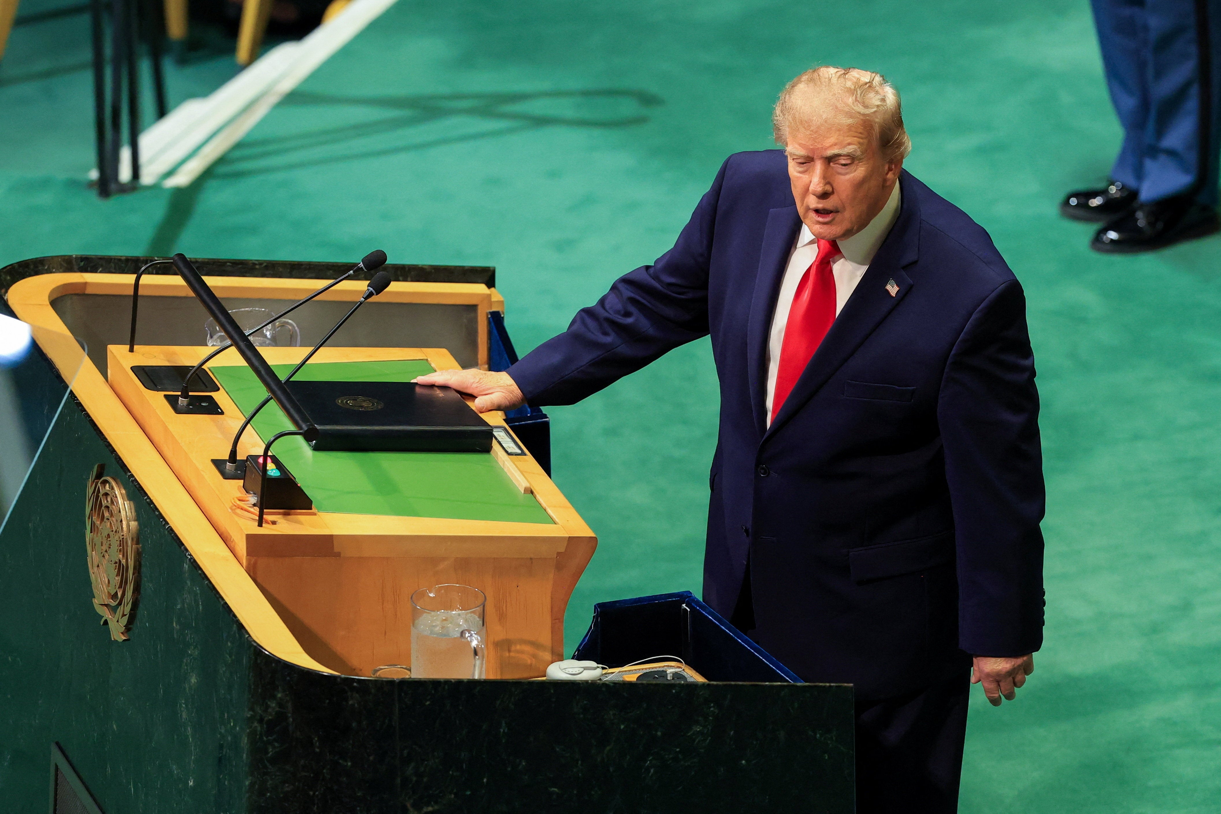 President Donald Trump on Tuesday delivered a speech to the United Nations that sounded more like a State of the Union address (Reuters)