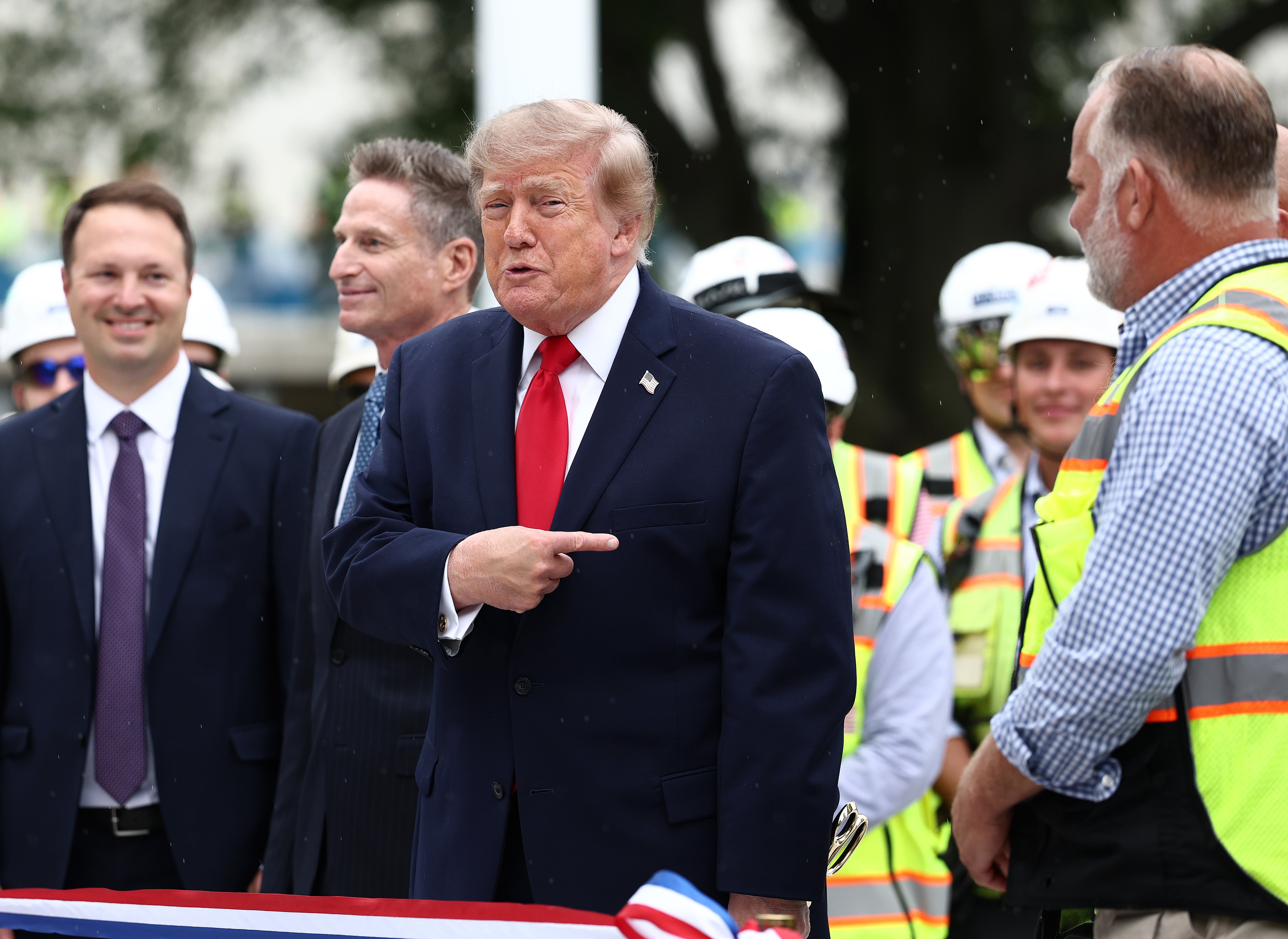 President Donald Trump found out the limitations of banning the press pool when he tried to get his helipad ribbon-cutting covered Monday and there was no distinguishable audio