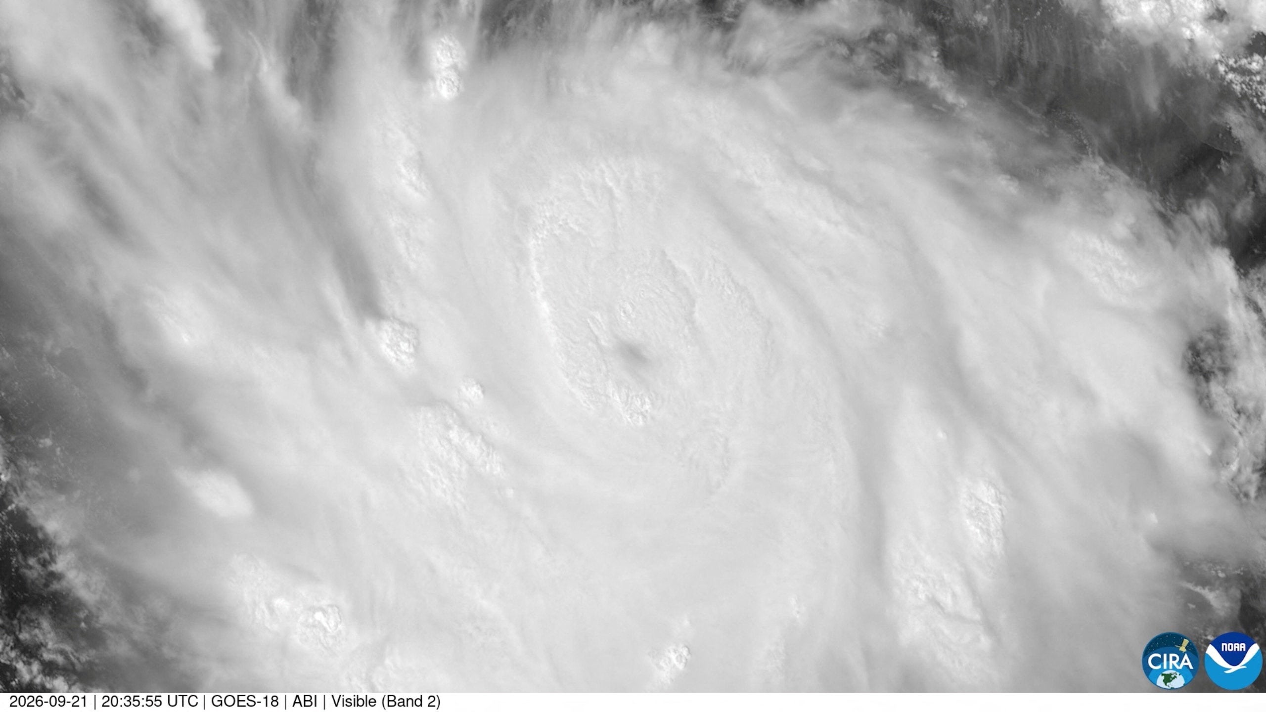 A satellite image shows Hurricane Polo intensifying near the coast of southwestern Mexico. (Reuters)