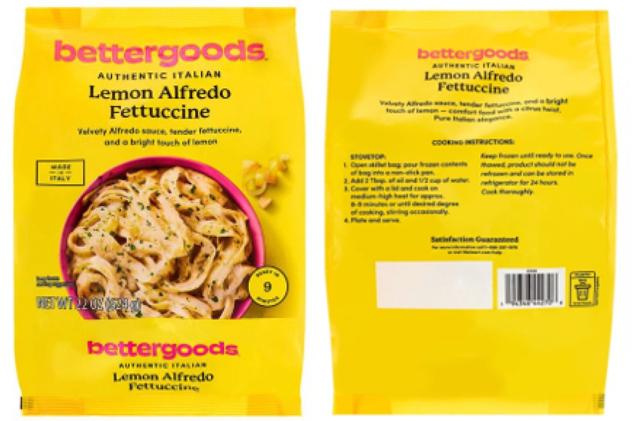 Two lots of bettergoods Lemon Alfredo Fettuccine have been recalled