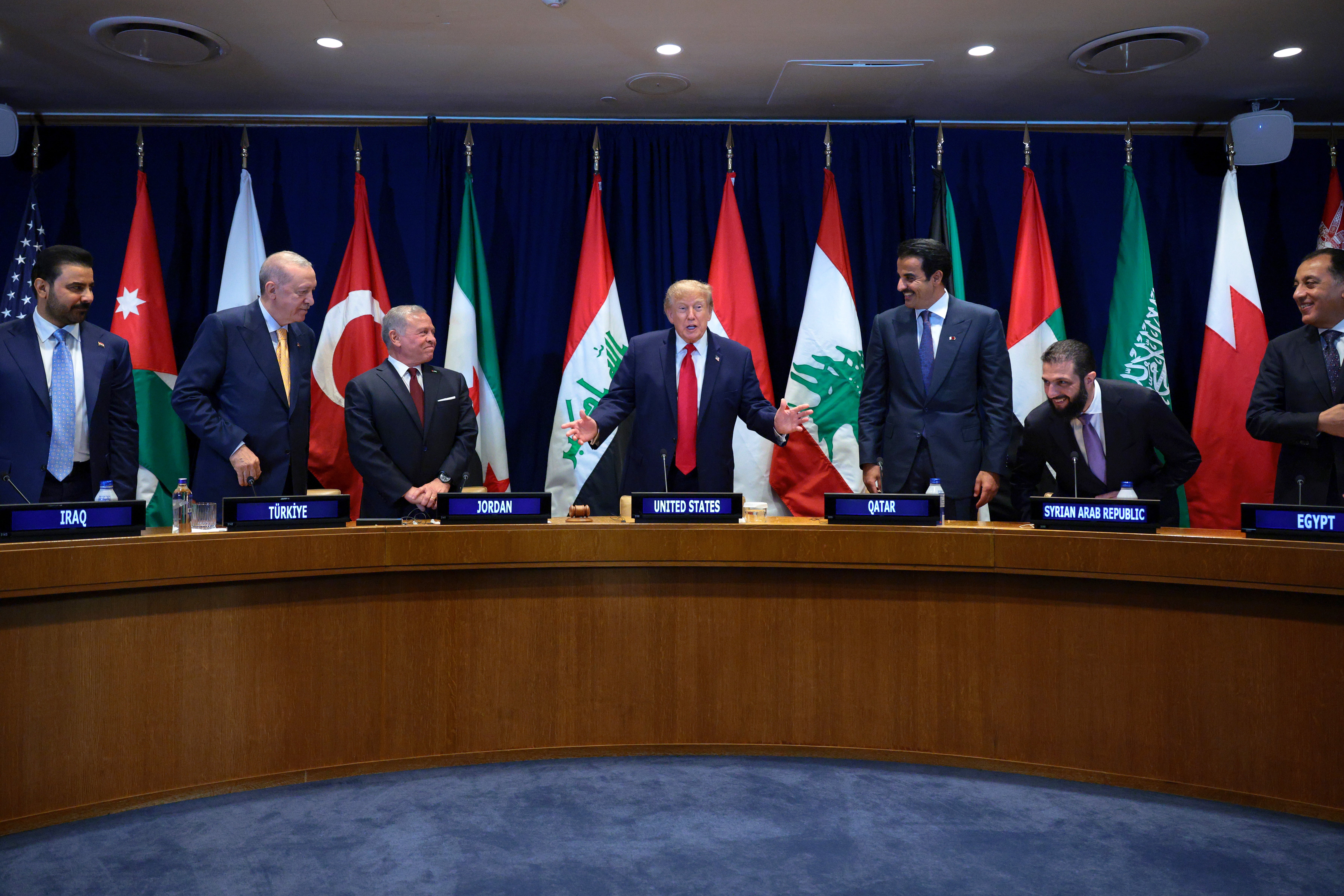 Among those taking part in the meeting are the leaders of Iraq, Jordan, Qatar and Syria