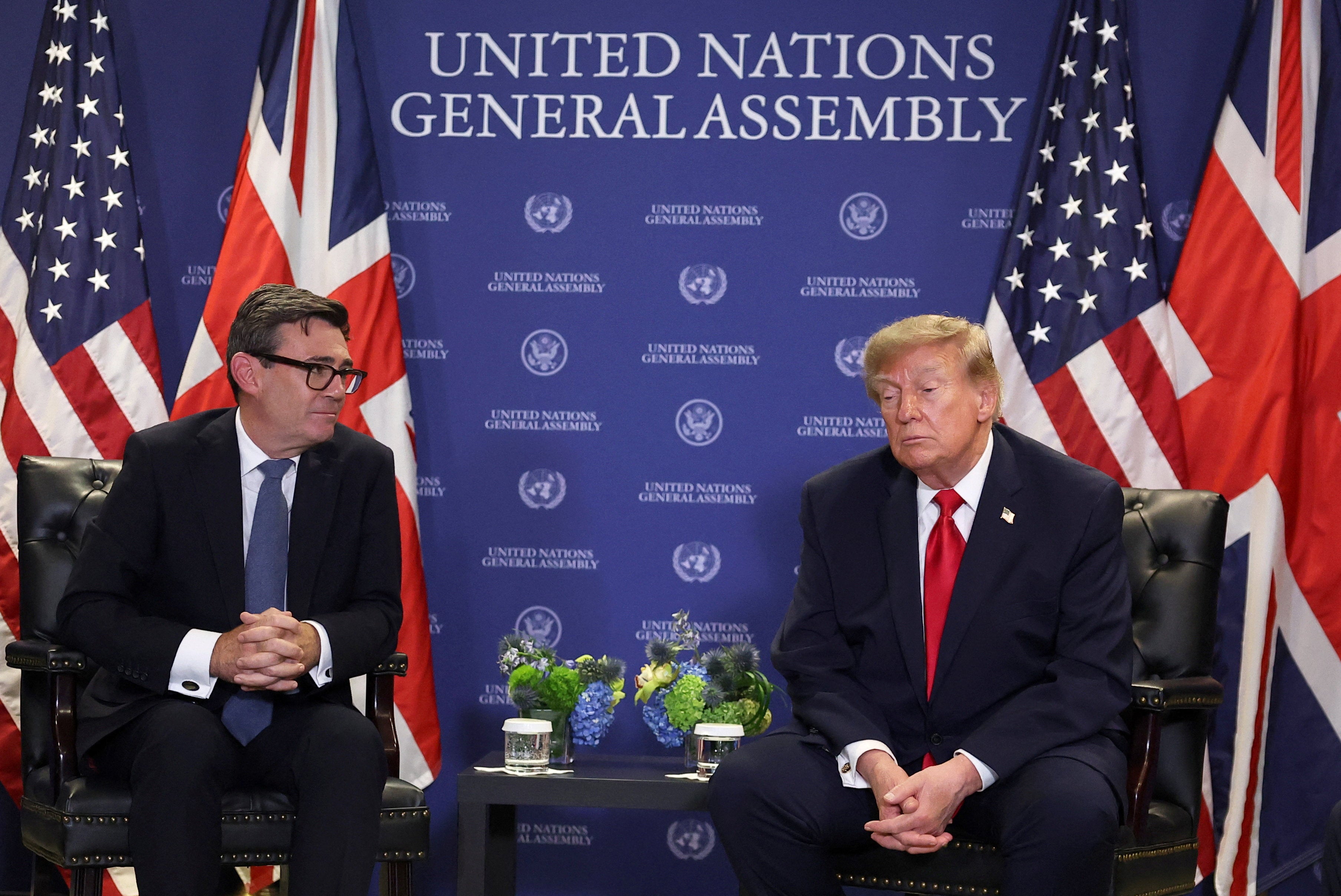Mr Burnham said he was using his appearance at the UN to make his position on the Falklands clear on the global stage