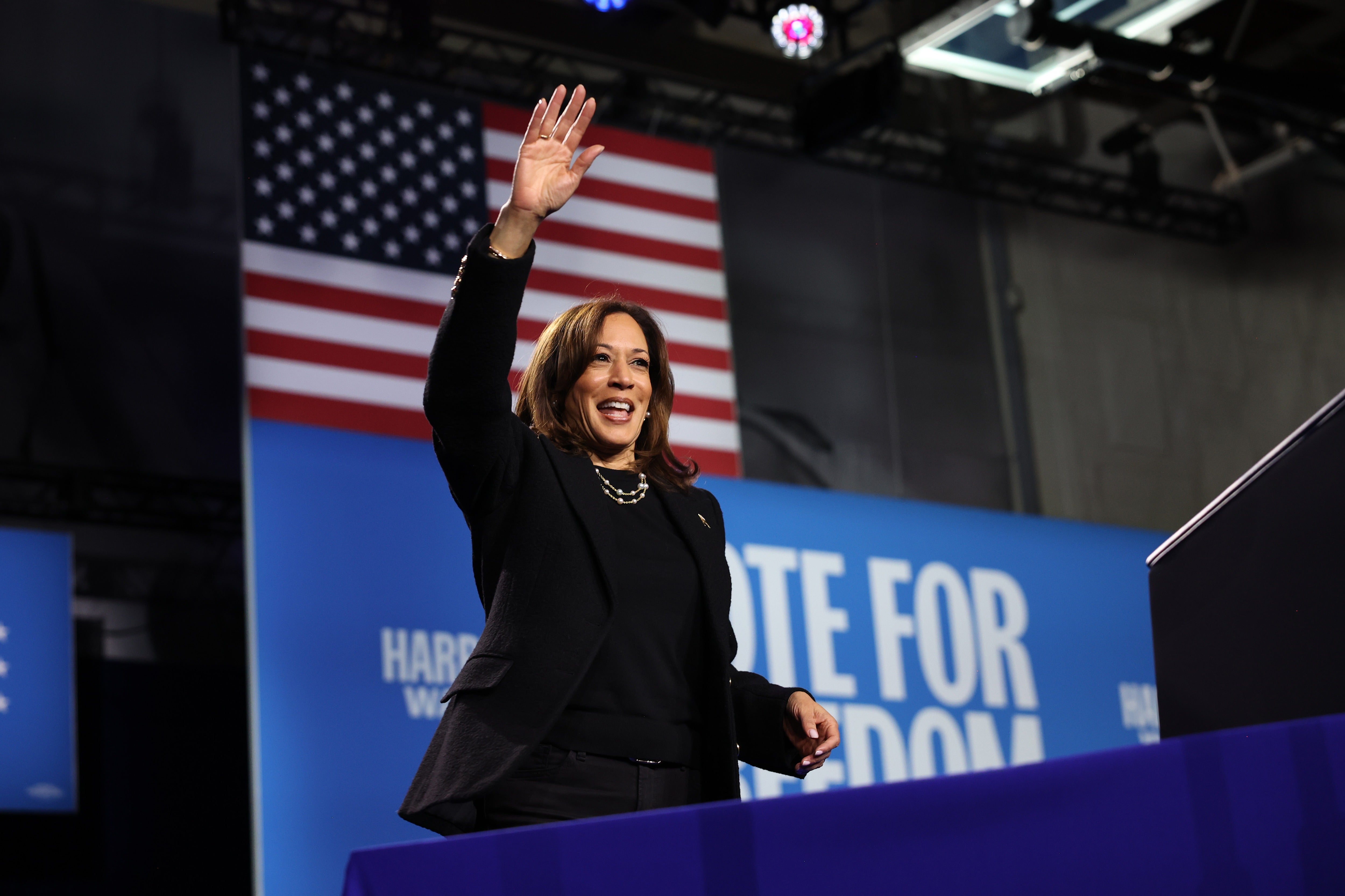 Former Vice President Kamala Harris holds a slim lead at 17 percent, topping a crowded early primary field