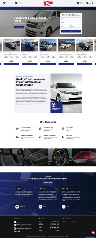 The website for Jap Car South investigated by the ASA. (ASA/PA)