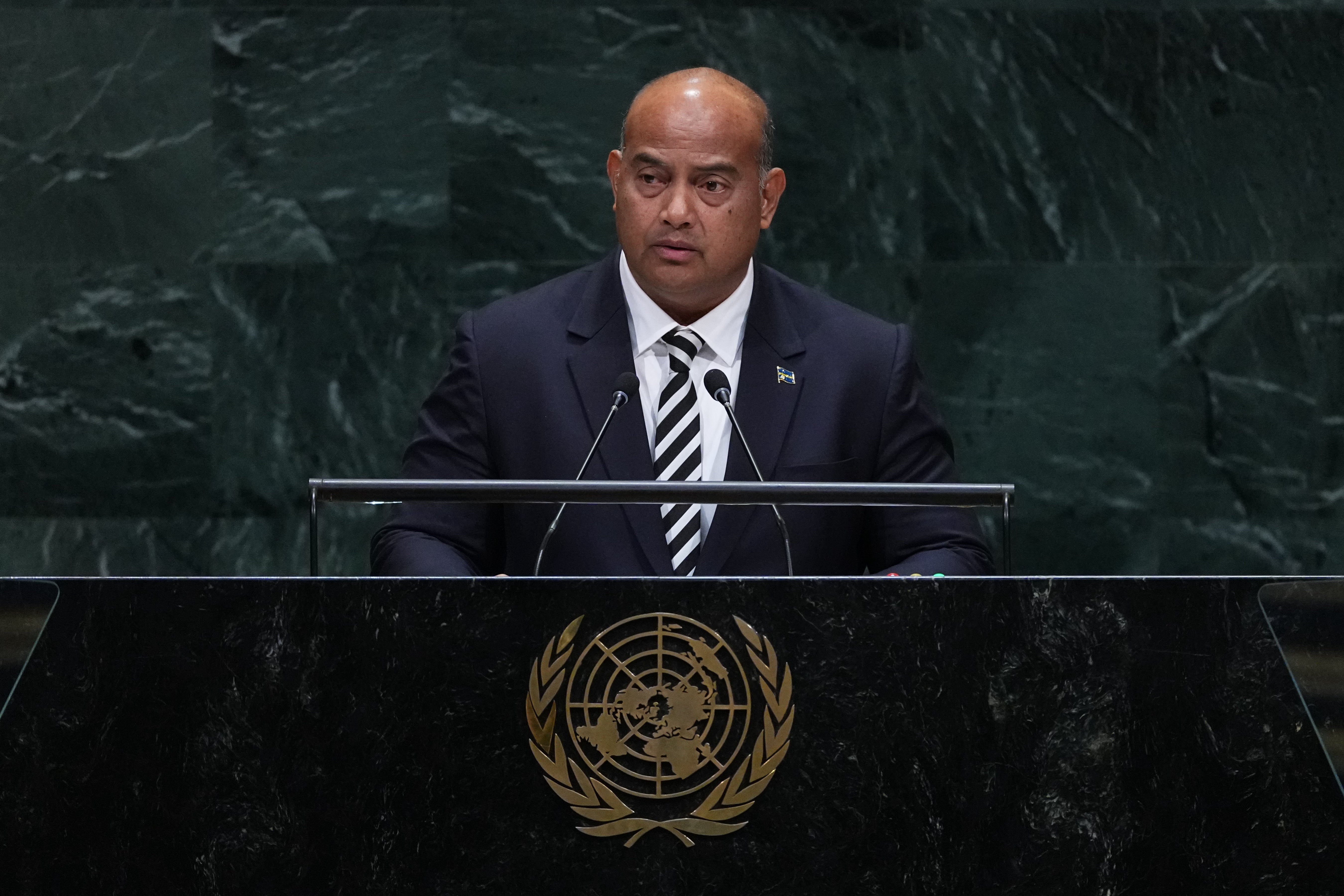 President of Naoero, David Ranibok Adeang addresses the 81st session of the United Nations General Assembly