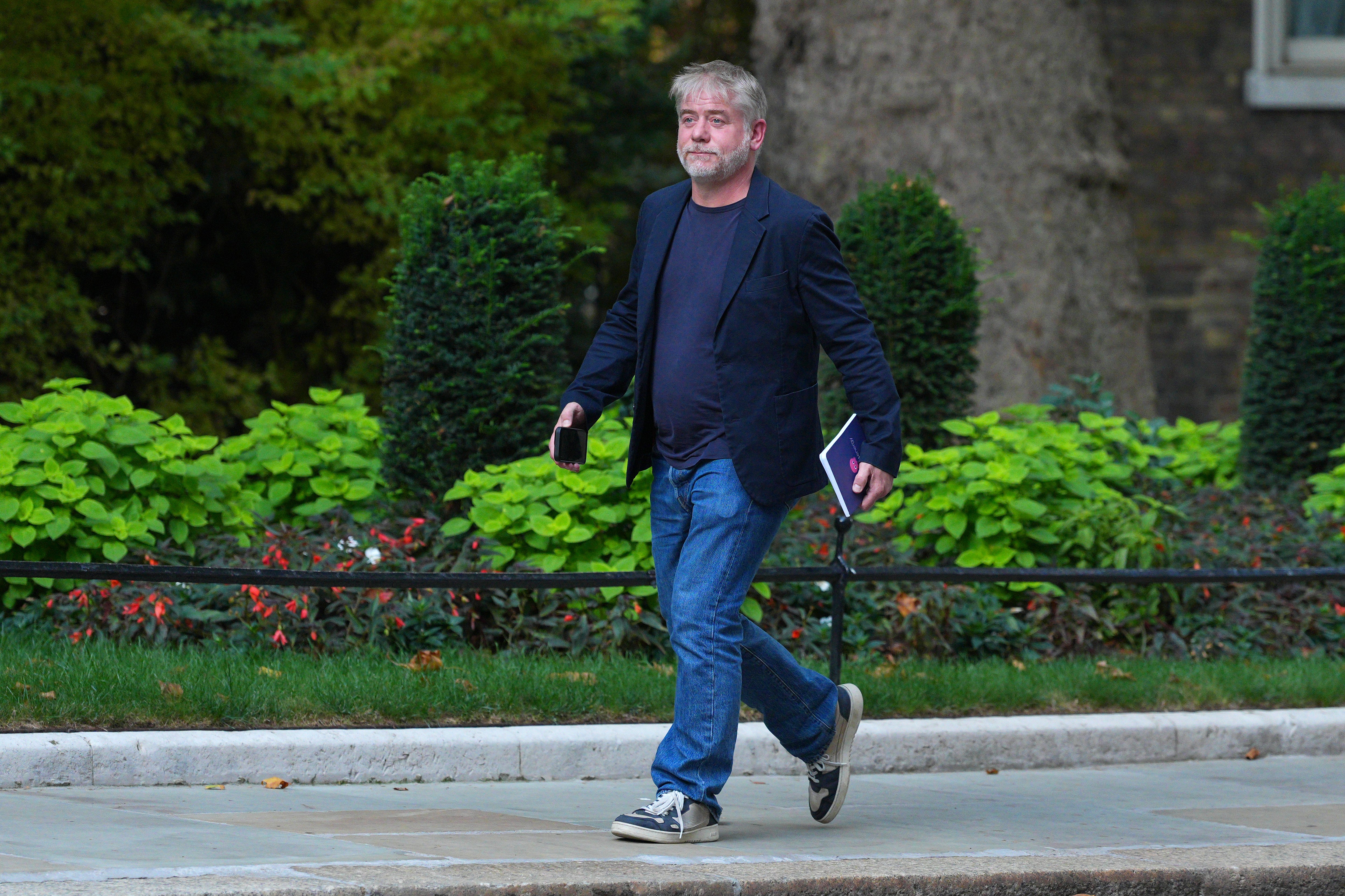 Mr Jackson - who also serves as a government advisor - arrives in Downing Street ahead of a roundtable with business leaders earlier this month (Getty)