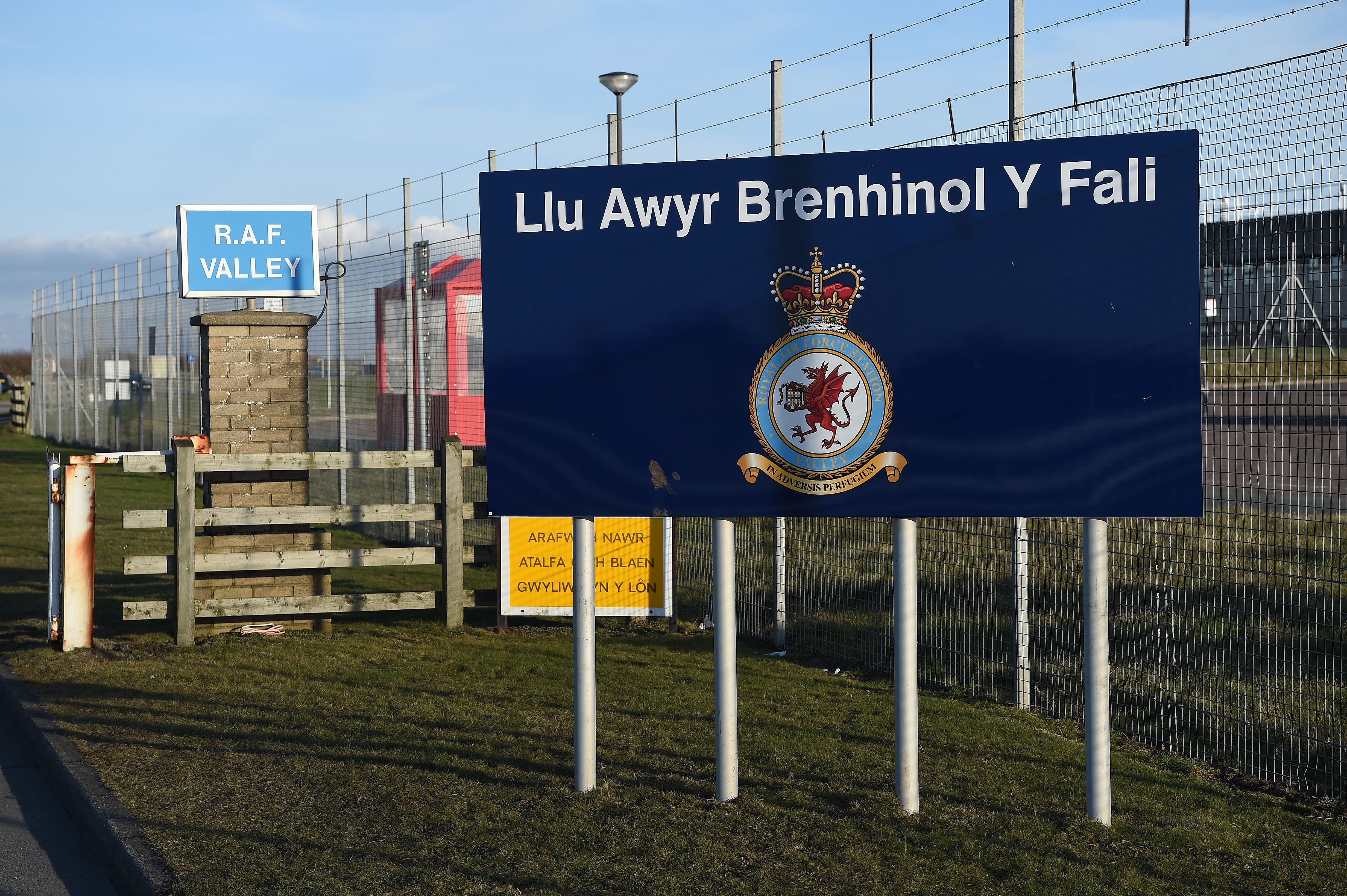 The incident took place near the RAF valley base in Anglesey