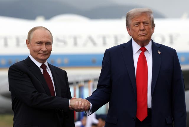 Trump and Putin, pictured in Alaska in 2025
