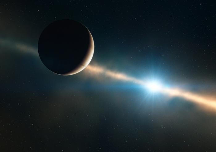 Artist’s impression shows how the planet inside the disc of Beta Pictoris may look