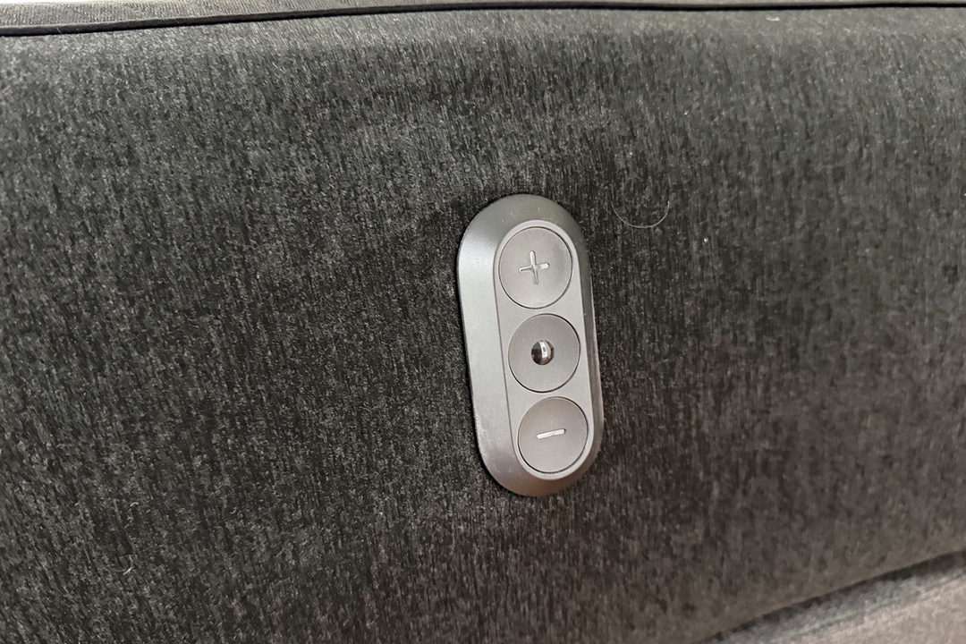 A long press on the top or bottom button tells the Pod to warm you up or cool you down by one increment (David Phelan/The Independent)